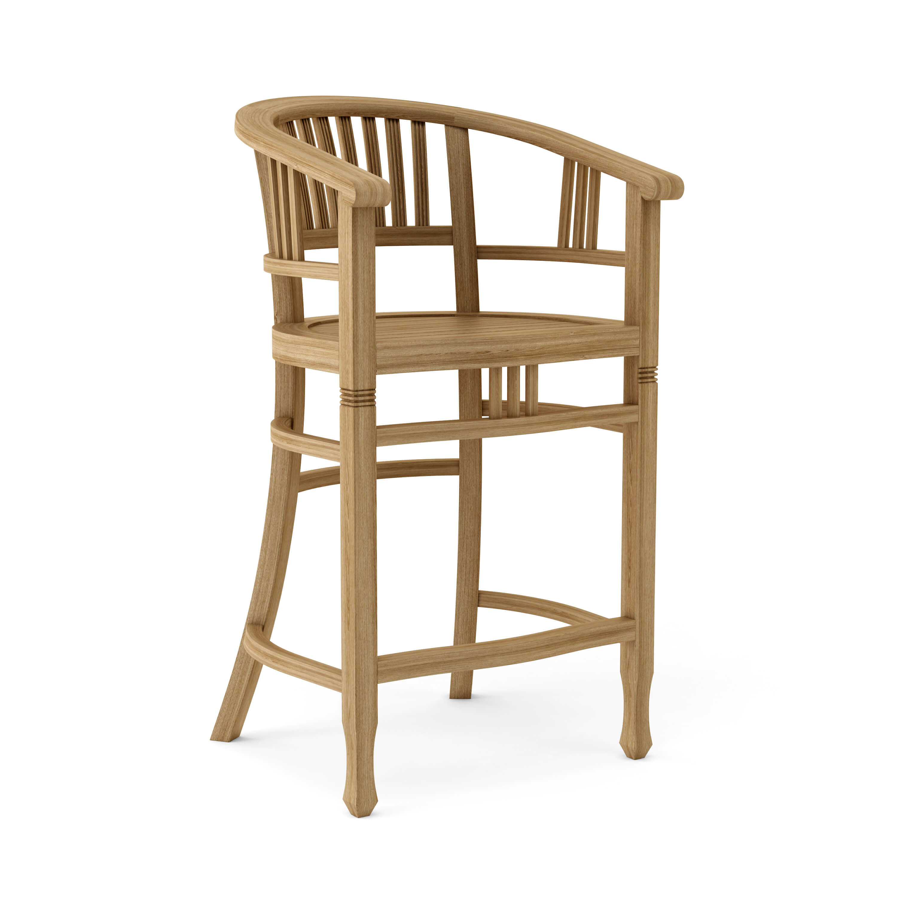 Anderson Teak Captain Bar Chair – Solid Teak Outdoor Bar Seating