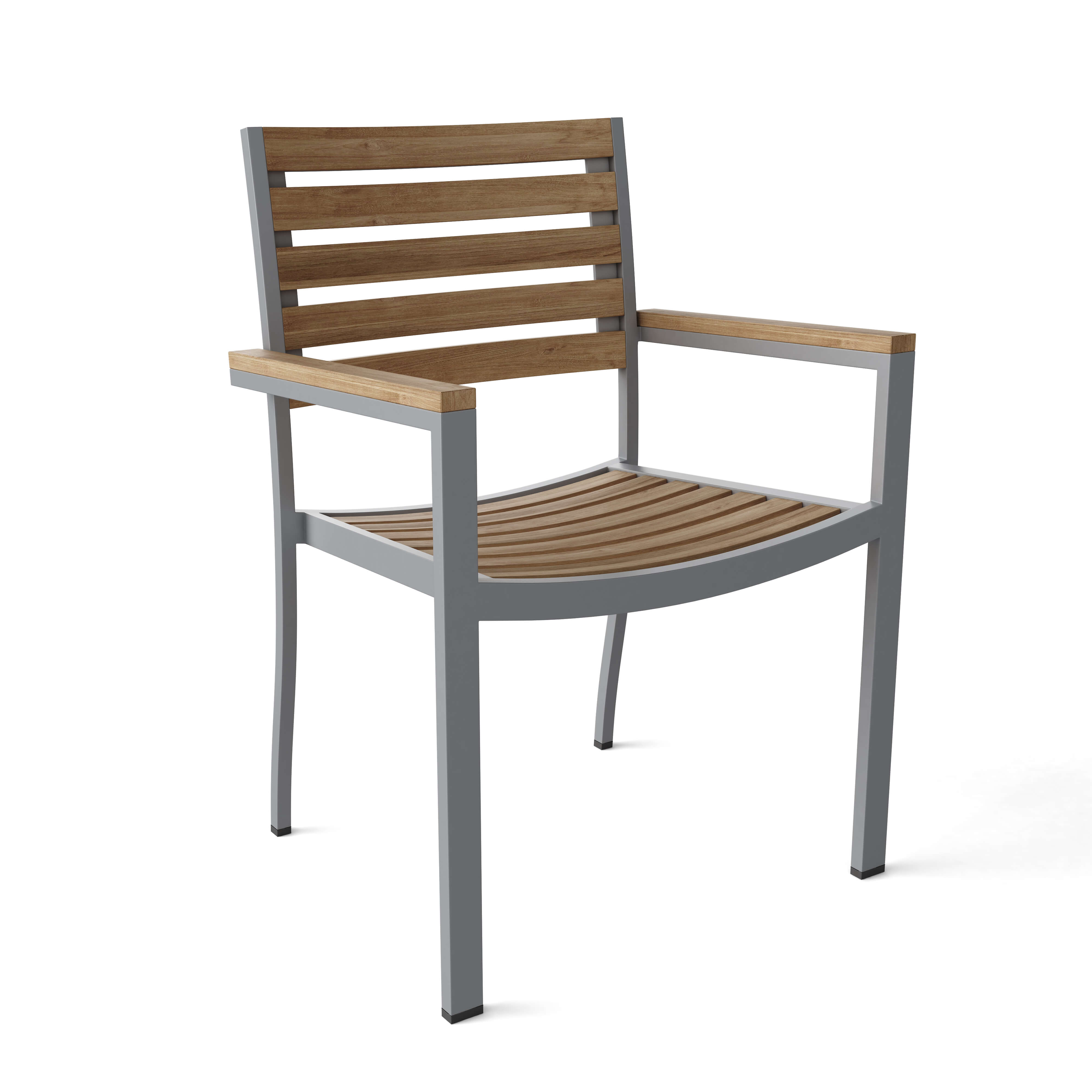 Anderson Teak Seville Stacking Armchair (4-PCS) – Aluminum & Teak Outdoor Seating