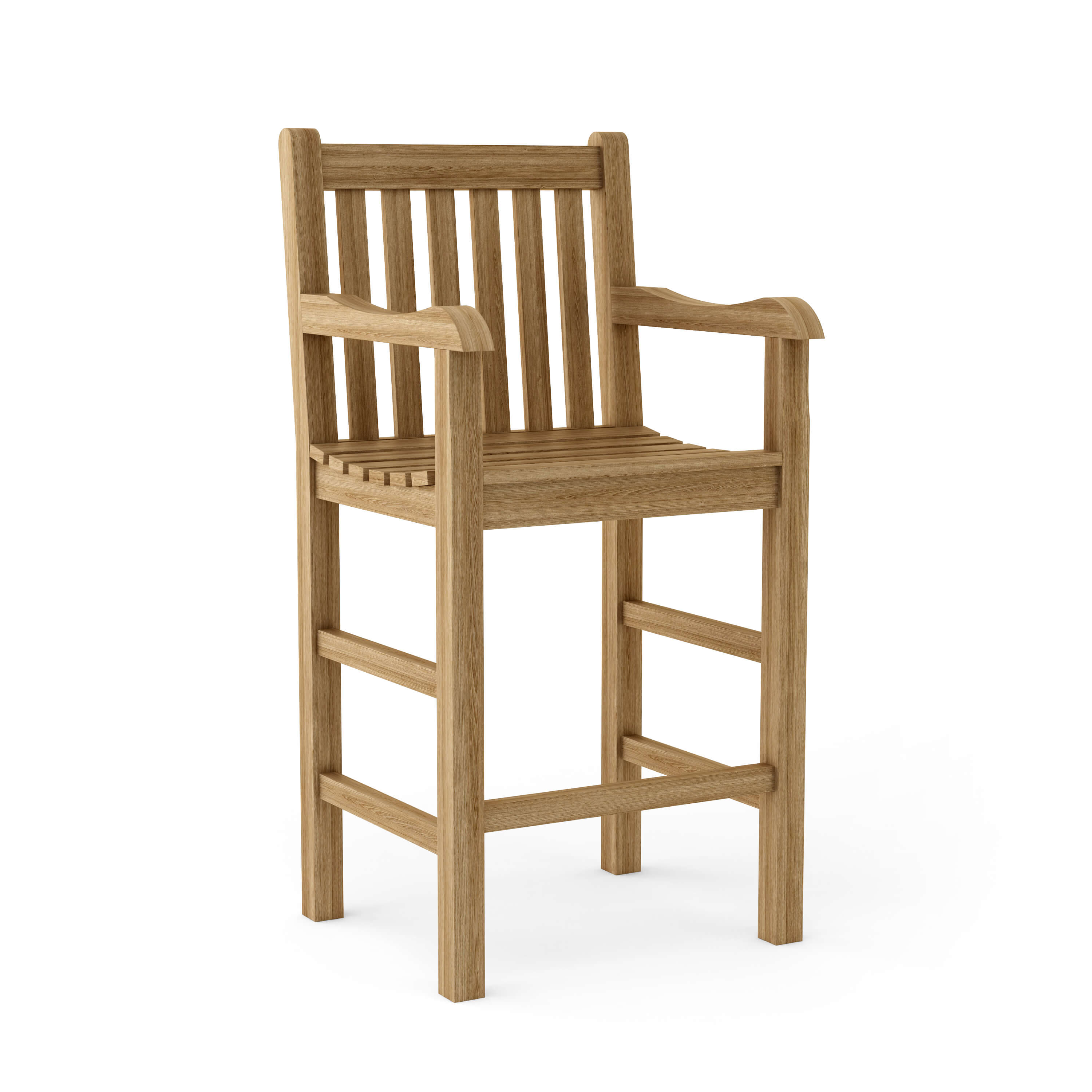 Anderson Teak Classic Bar Armchair – Solid Teak Outdoor Bar Seating