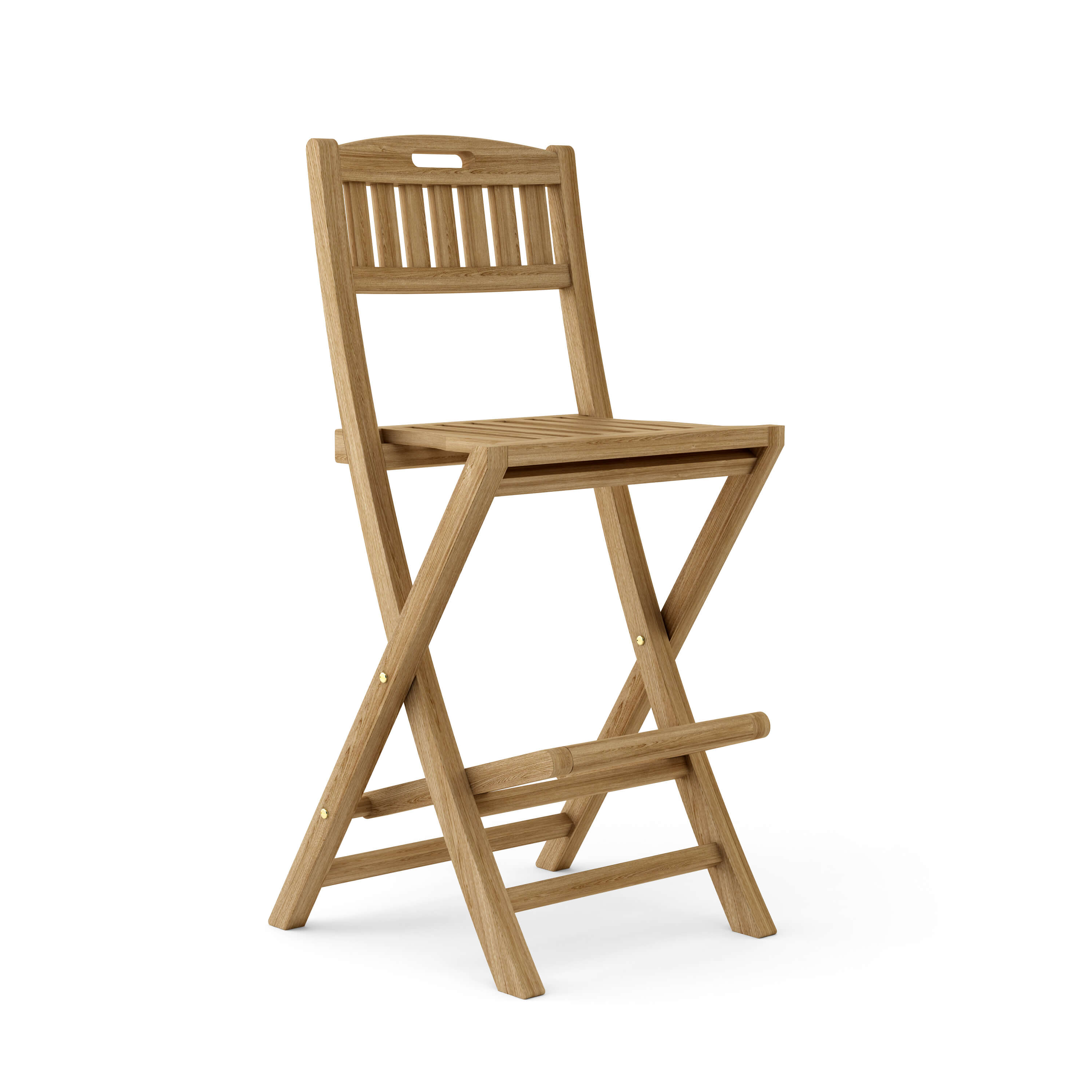 Anderson Teak Altavista Folding Bar Chair – Teak Outdoor Bar Seating