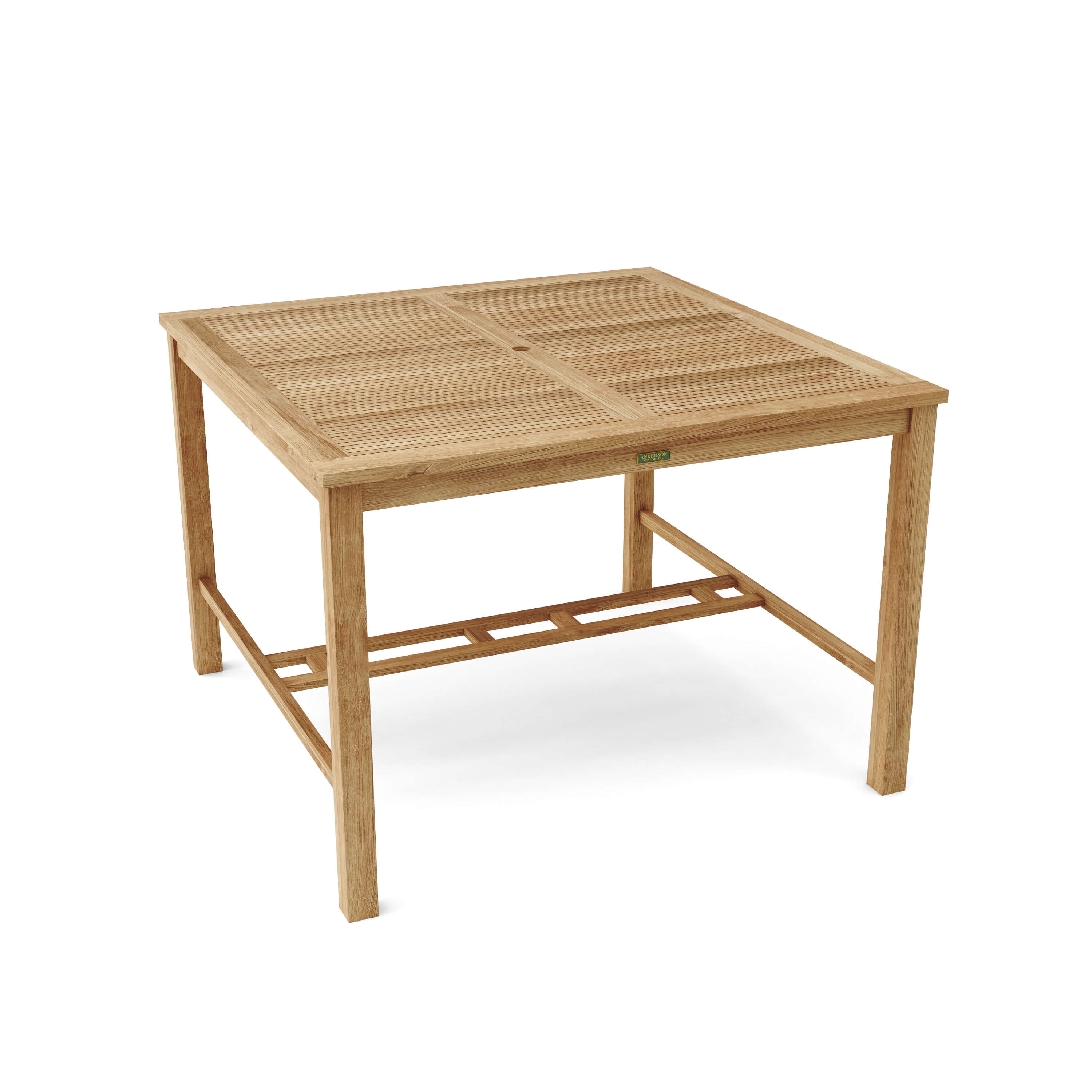 Anderson Teak Windsor 59″ Square Bar Table – Large Teak Outdoor Bar Table