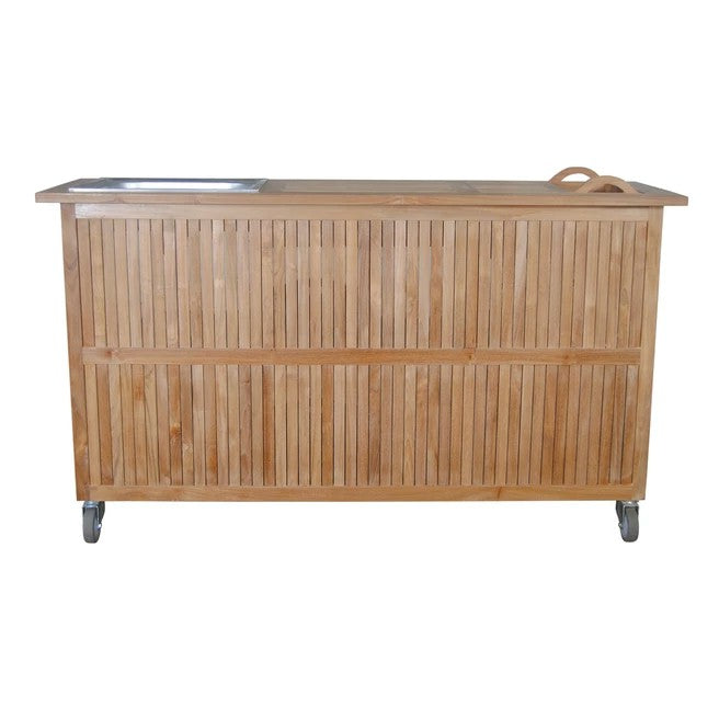 Anderson Teak Safari Bar Table – Teak Outdoor Patio Bar & Serving Station