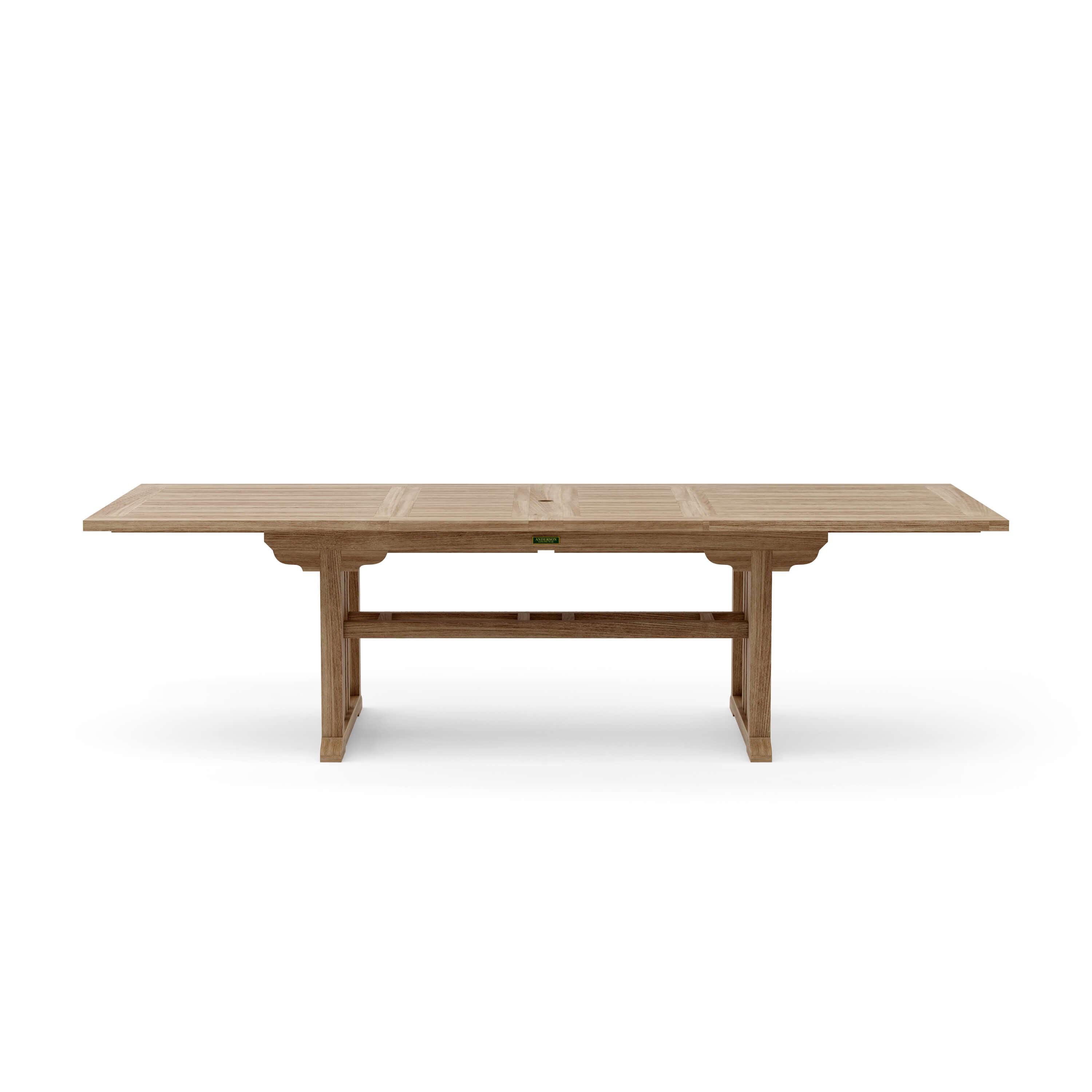 Anderson Teak Sahara 106″ Double Extension Dining Table – Teak Outdoor Patio Table