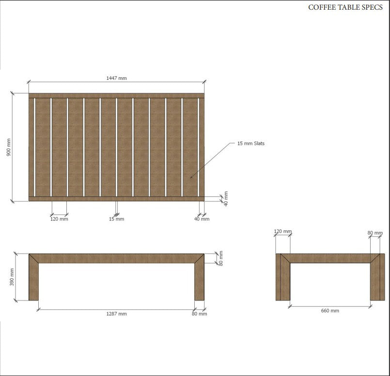 Anderson Teak Smyrna Coffee Table – Solid Teak Outdoor Patio Table