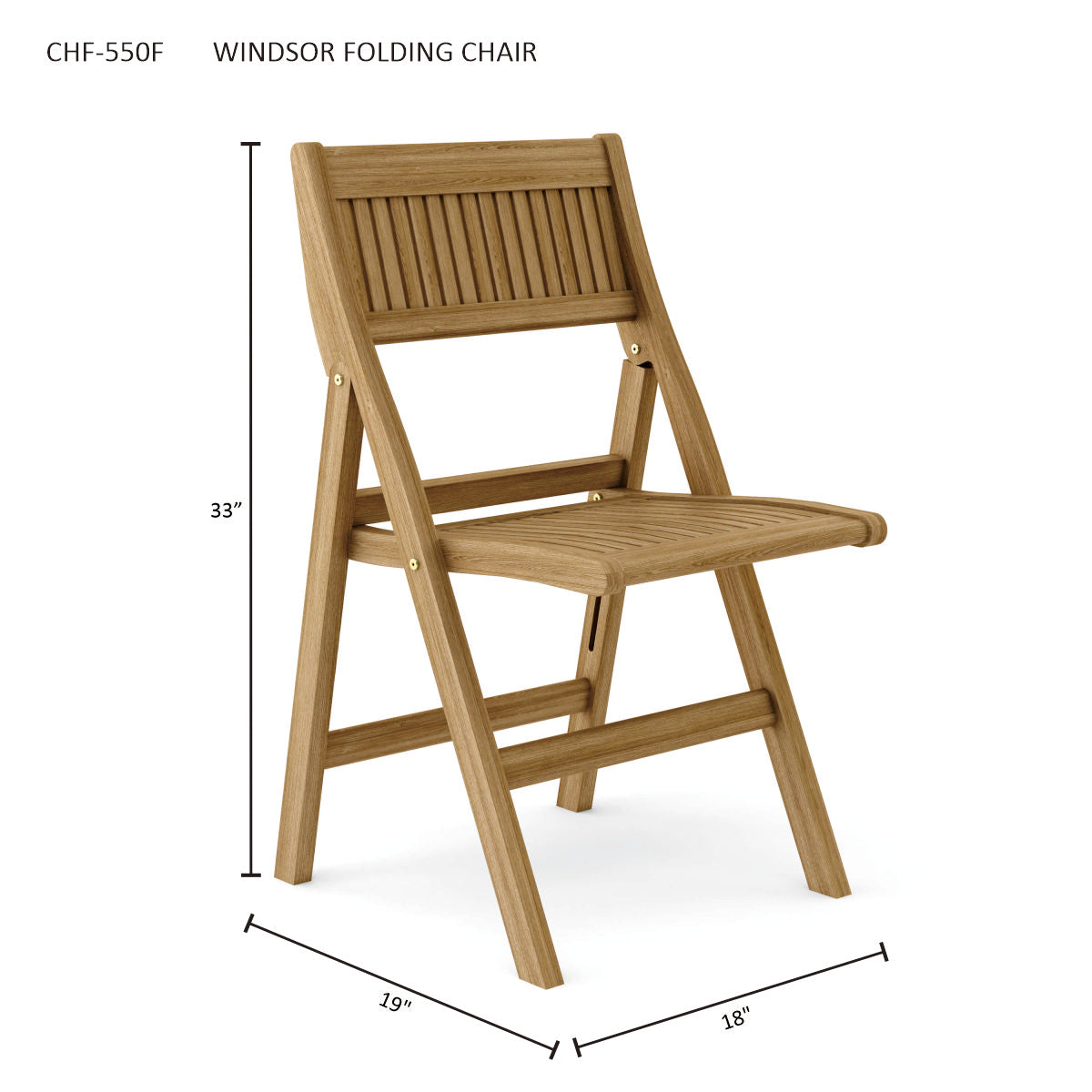 Anderson Teak Windsor Folding Chair (2-PC) – Solid Teak Outdoor Seating