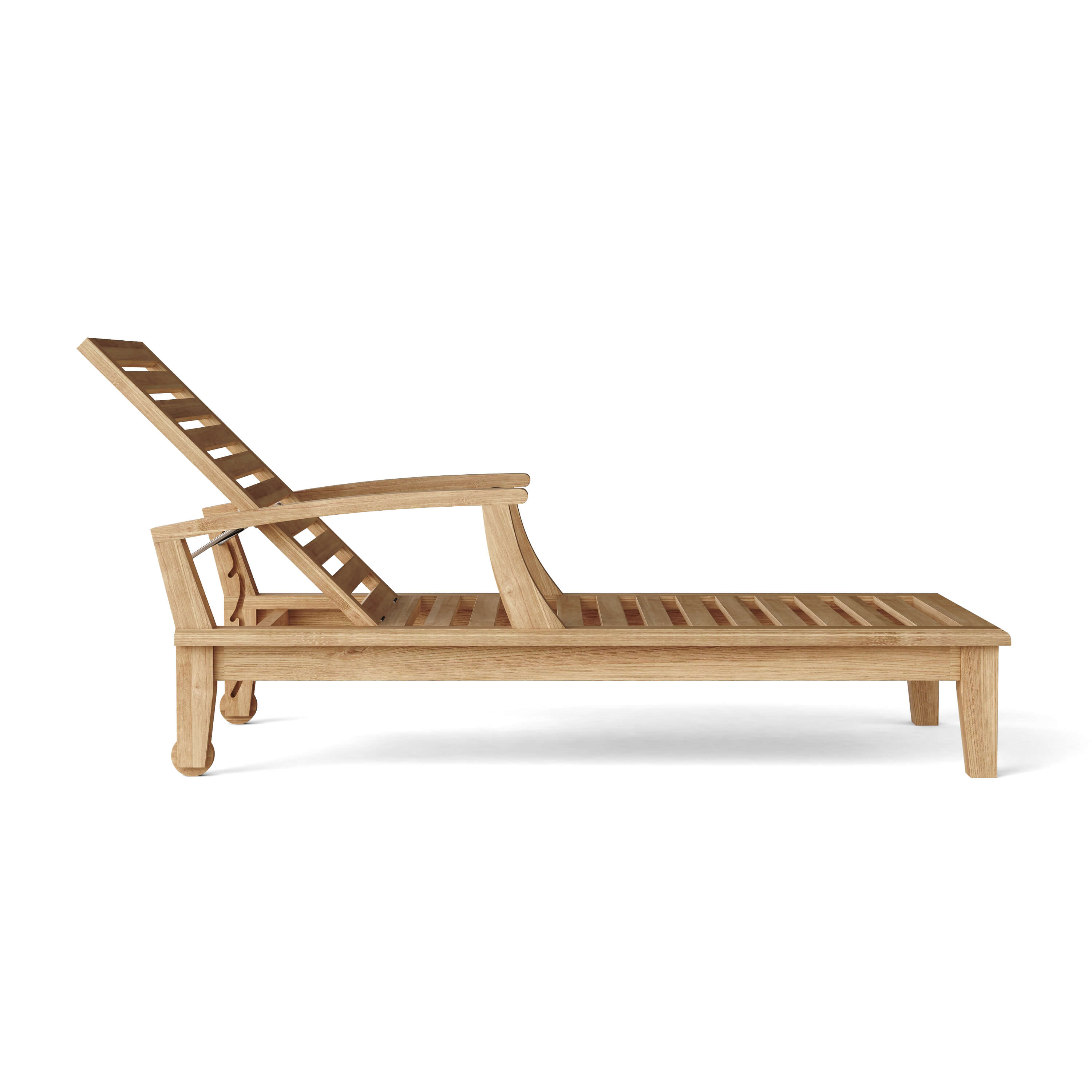Anderson Teak Brianna Adjustable Teak Sun Lounger Set of 4 with Wheels