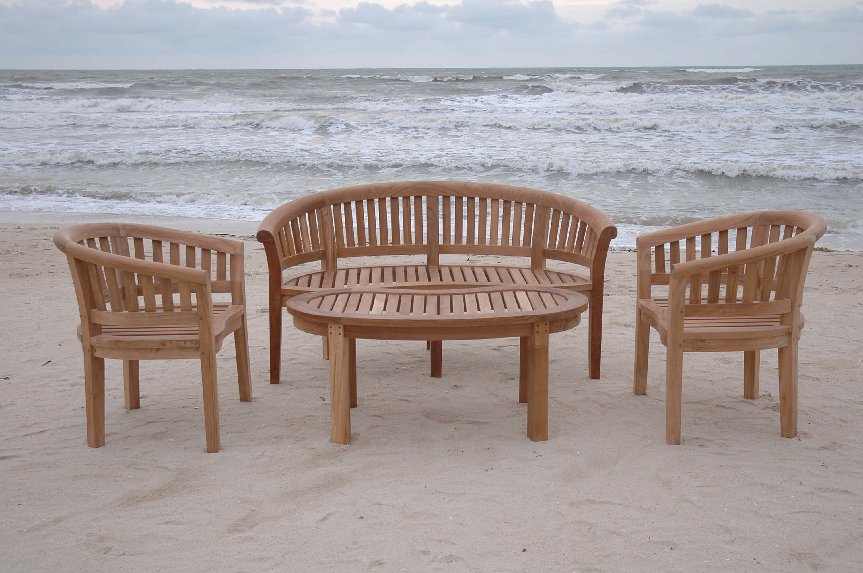 Anderson Teak – Curve 3-Seater Bench – Extra Thick Grade-A Teak Outdoor Seating
