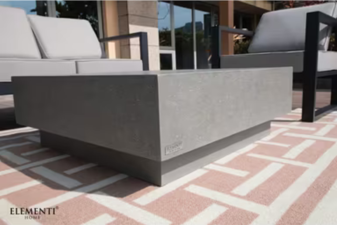 Elementi Colorado 40″ Square Concrete Coffee Table