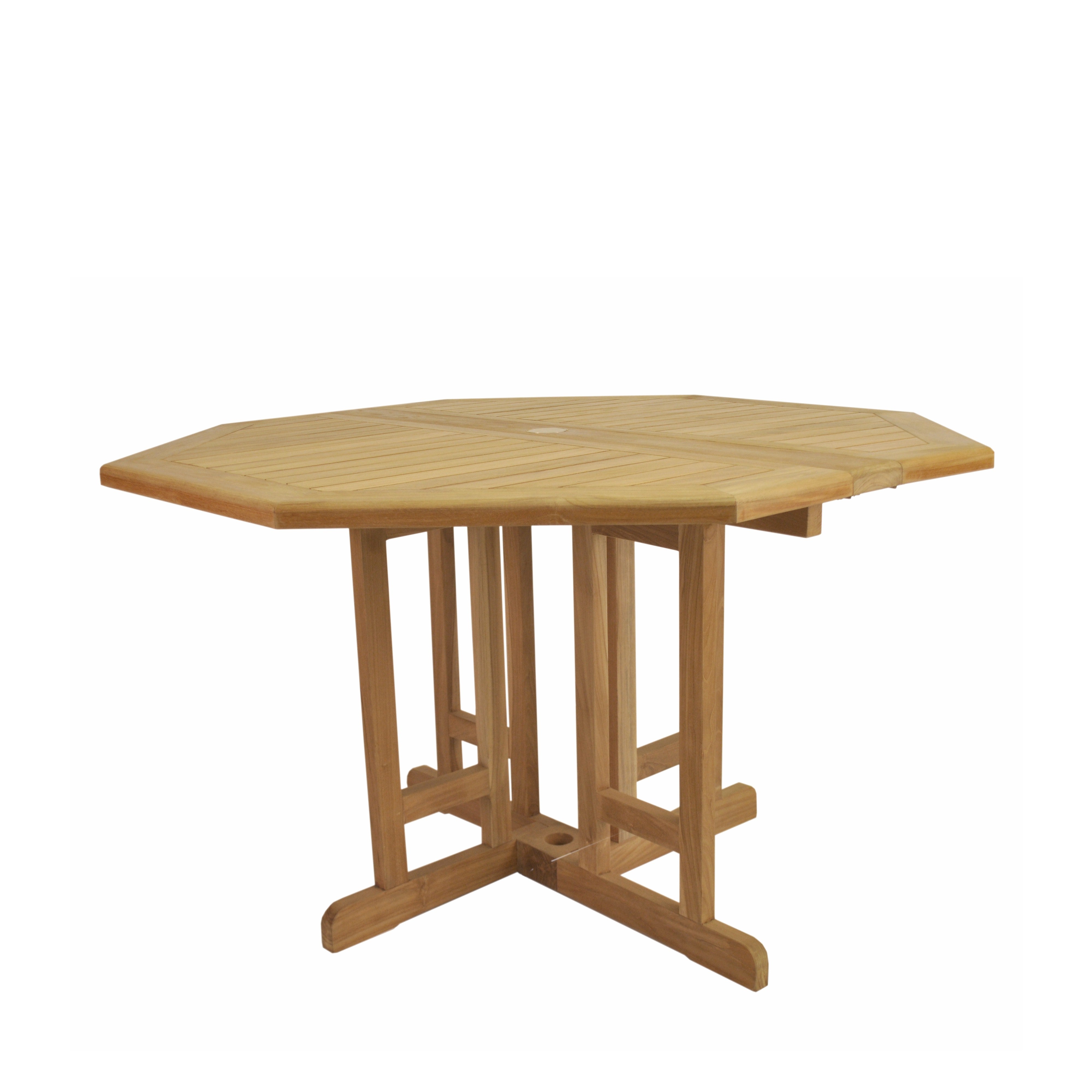 Anderson Teak Butterfly 47″ Octagonal Folding Table – Solid Teak Outdoor Patio Table