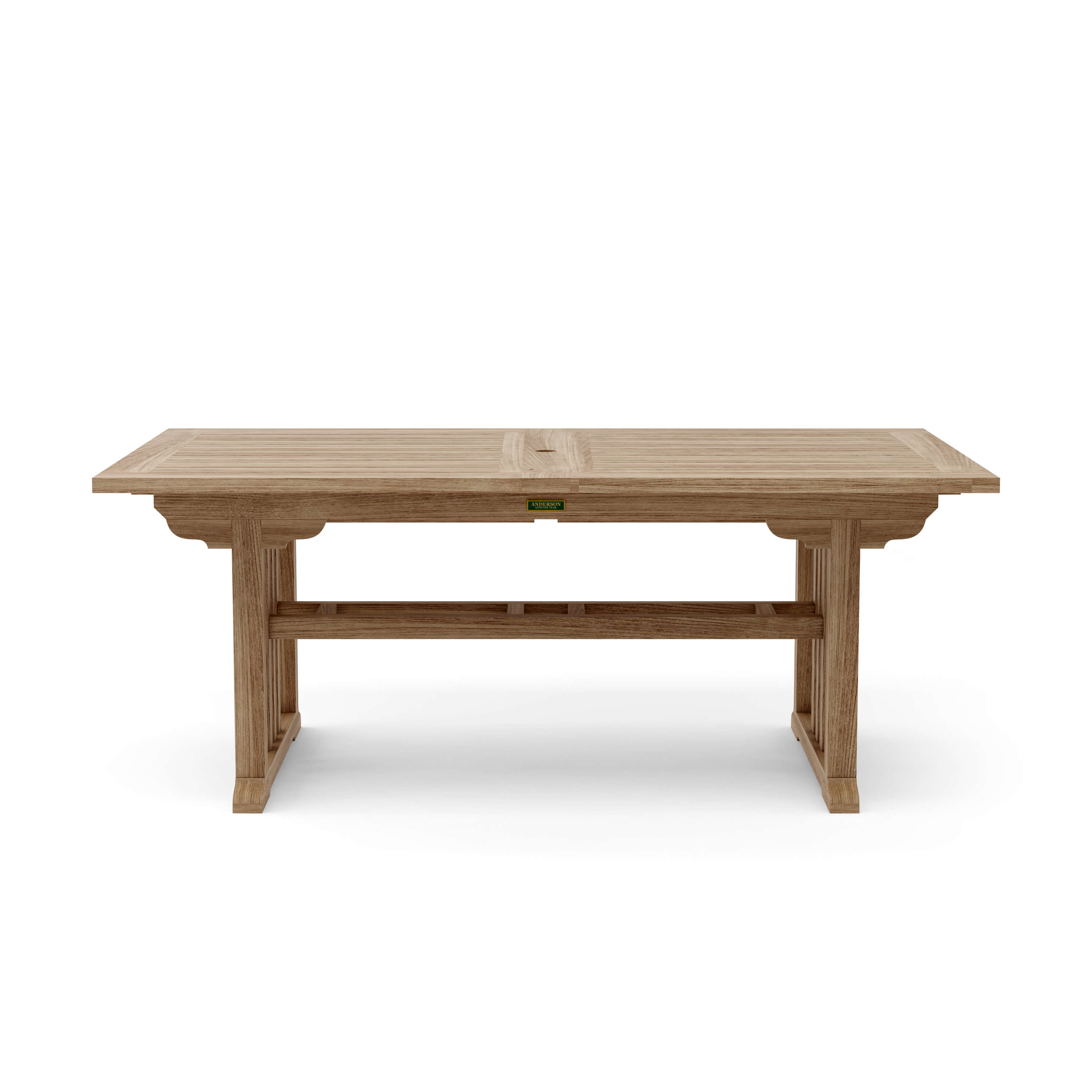 Anderson Teak Sahara 106″ Double Extension Dining Table – Teak Outdoor Patio Table