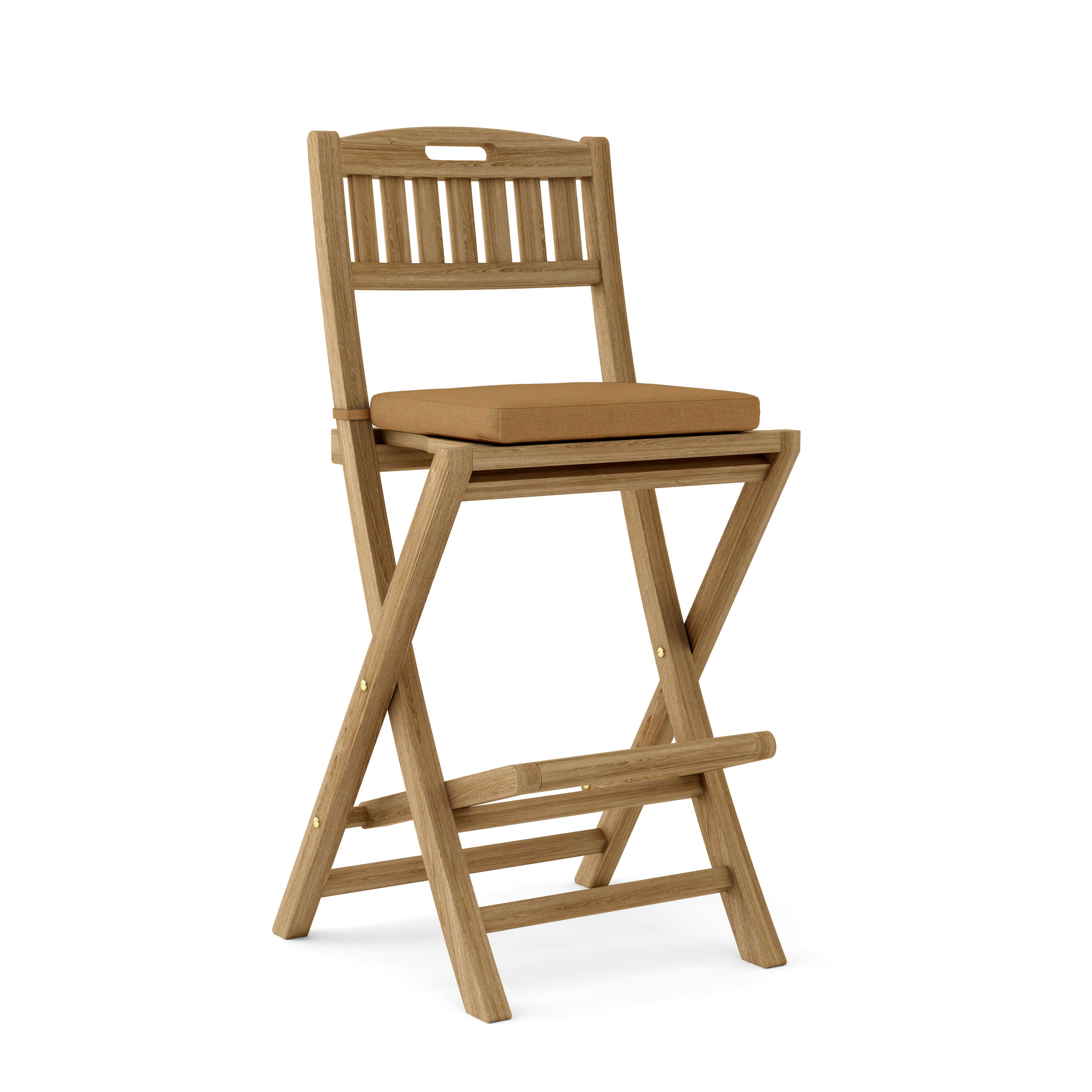 Anderson Teak Altavista Folding Bar Chair – Teak Outdoor Bar Seating
