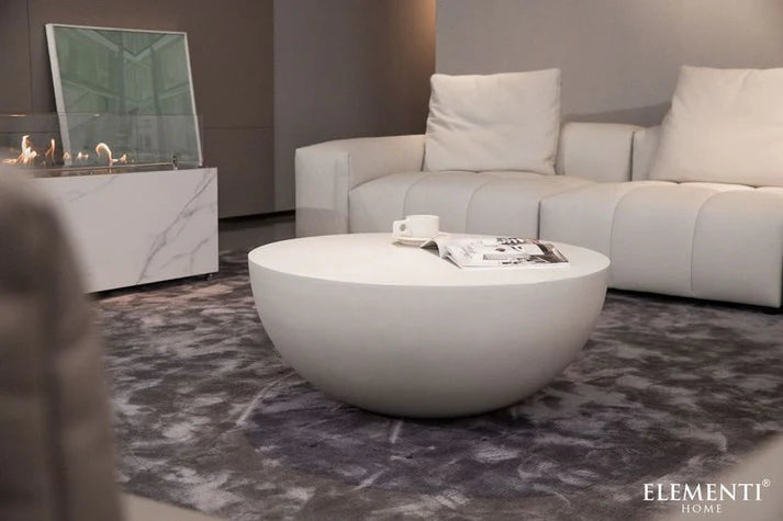 Elementi Home Chronos 34″ Round Concrete Coffee Table
