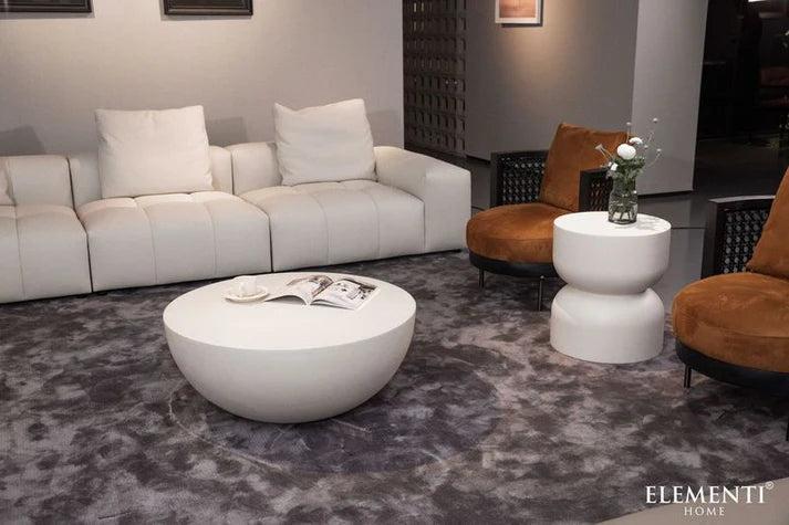 Elementi Home Chronos 34″ Round Concrete Coffee Table