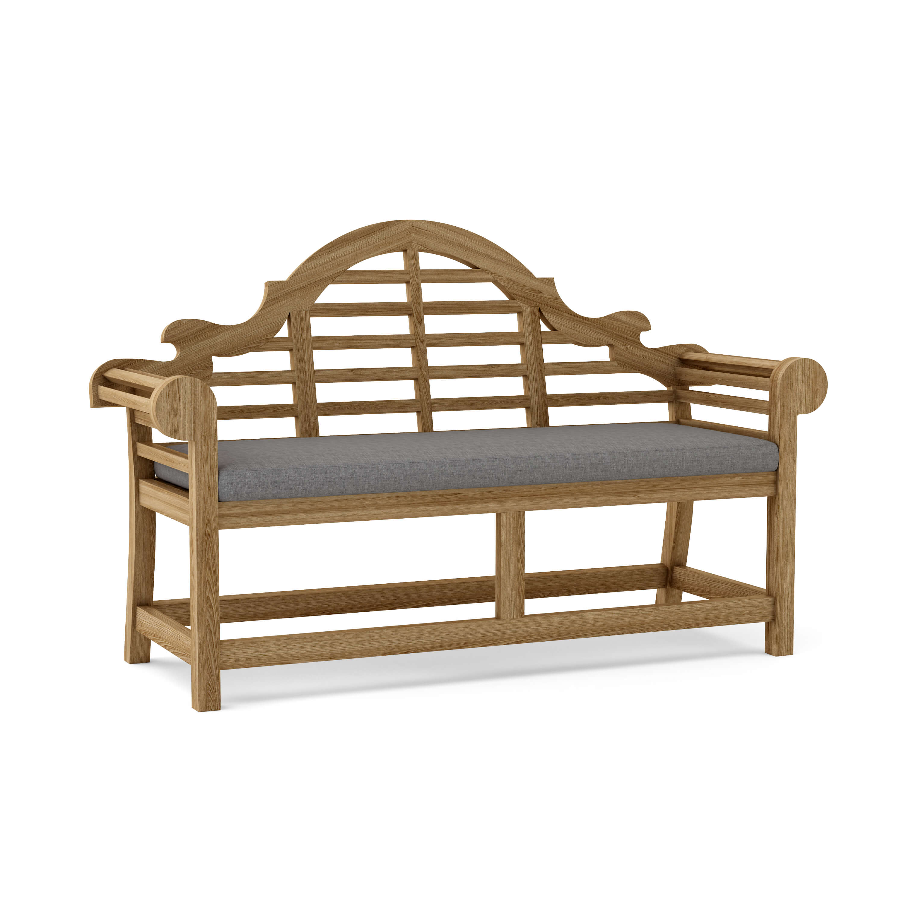Anderson Teak Marlborough 2-Seater Bench – Lutyens Style Solid Teak Outdoor Garden Bench