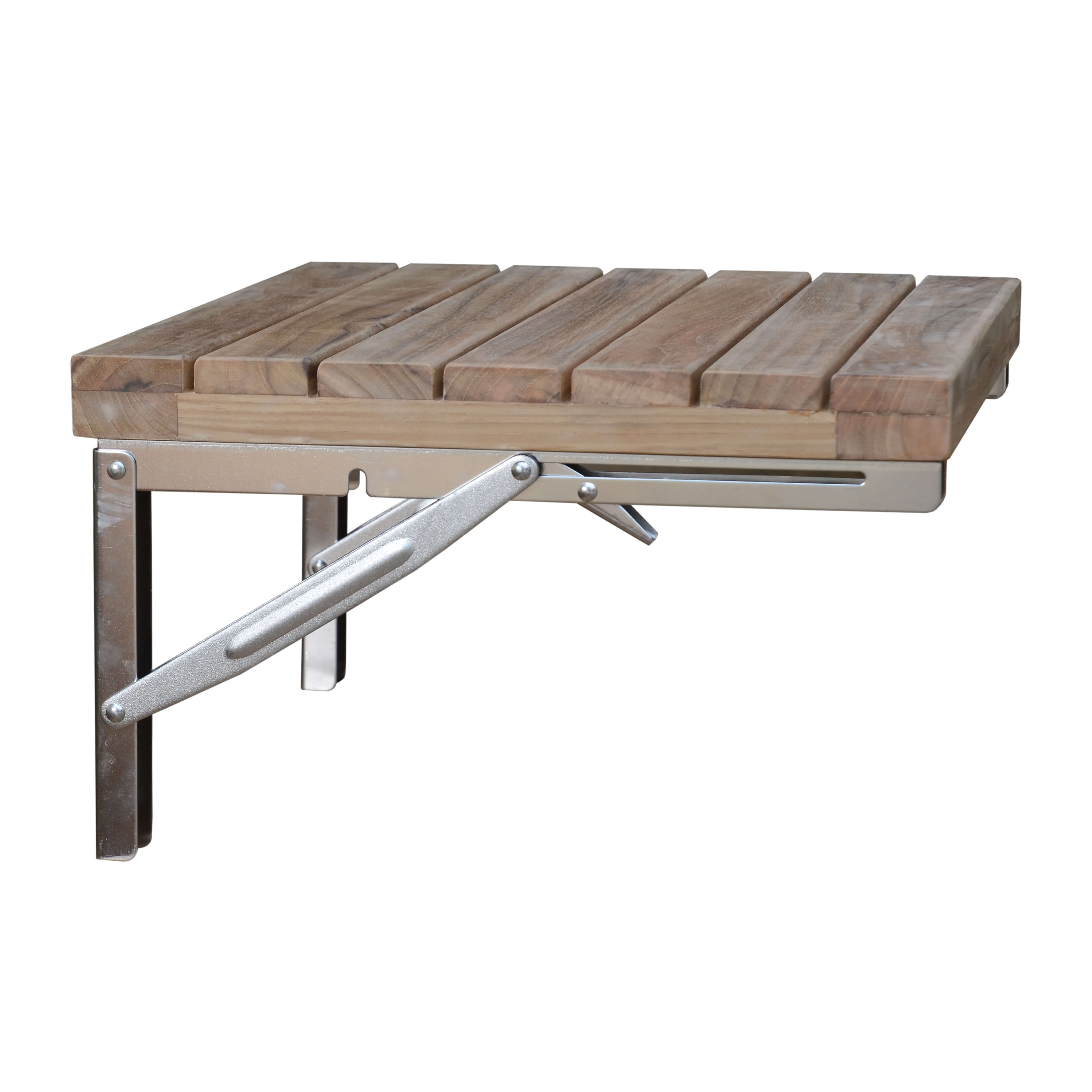 Anderson Teak Wall Mount Folding Chair Solid Teak Fold-Down Shower Seat