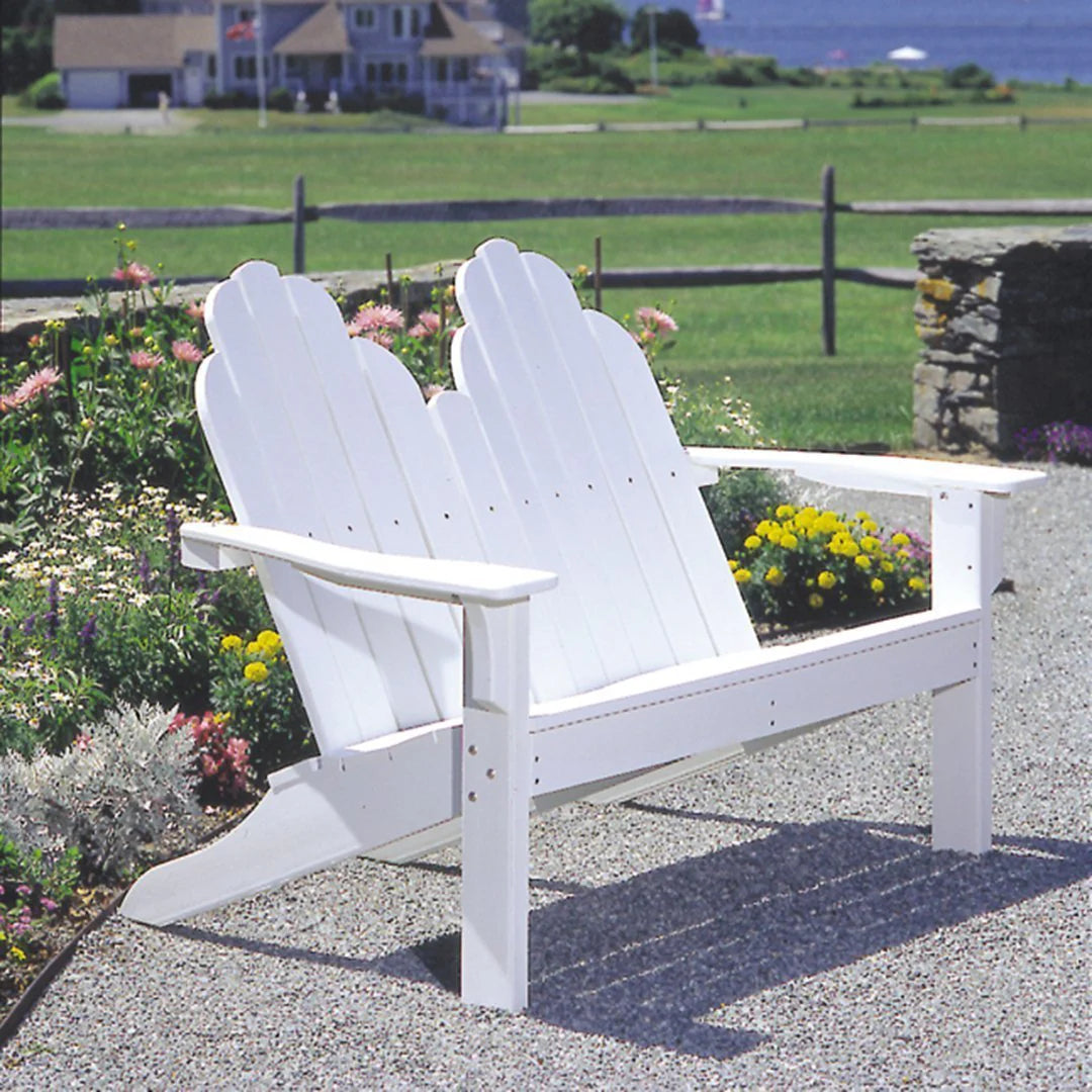 Seaside Adirondack Shellback Loveseat – Outdoor Patio Rocking Loveseat