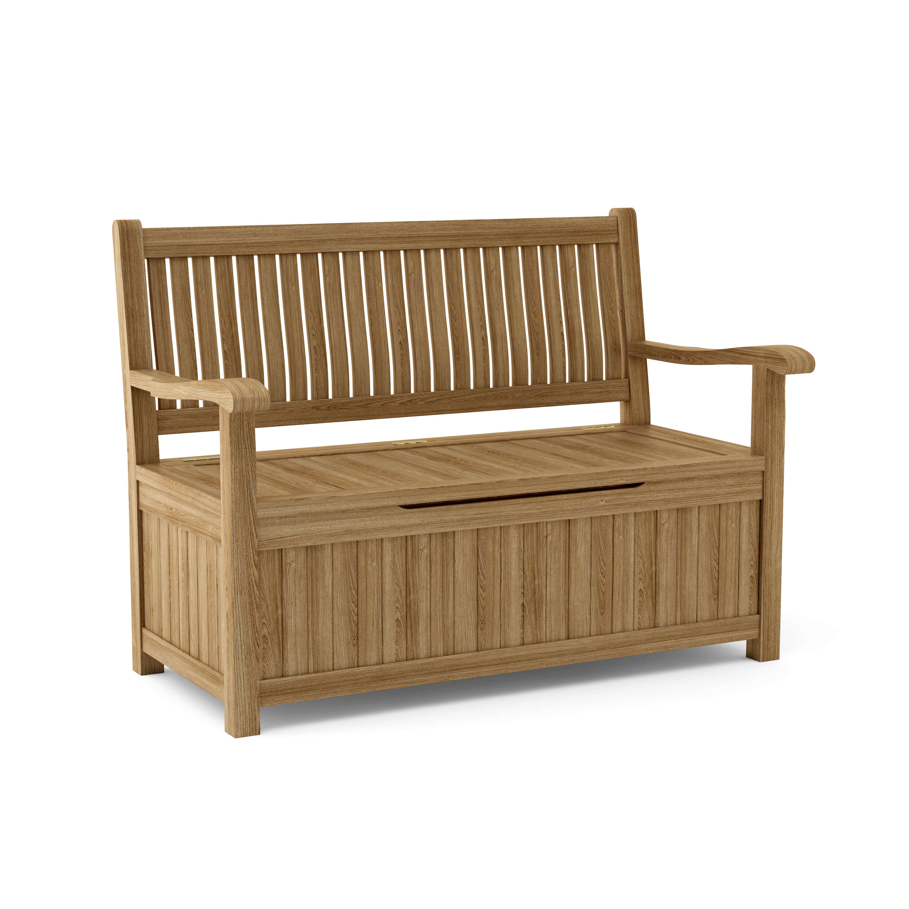 Anderson Teak Del-Amo Storage Bench – Solid Teak Outdoor Bench with Hidden Storage