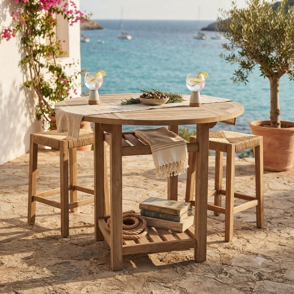 Anderson Teak Seacrest Counter Table – Solid Teak Outdoor Patio Table