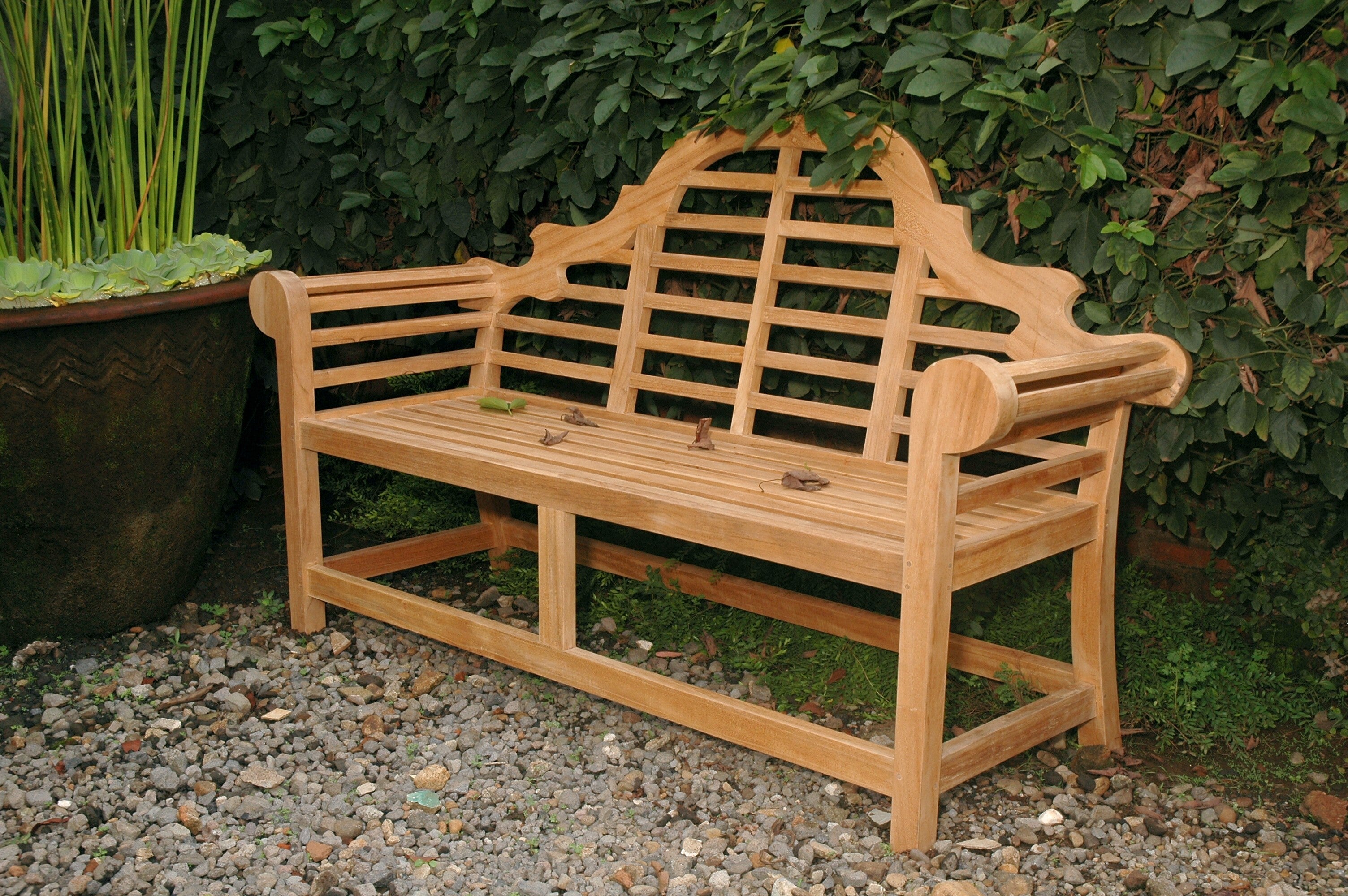 Anderson Teak Marlborough 3-Seater Bench – Lutyens Style Solid Teak Outdoor Garden Bench