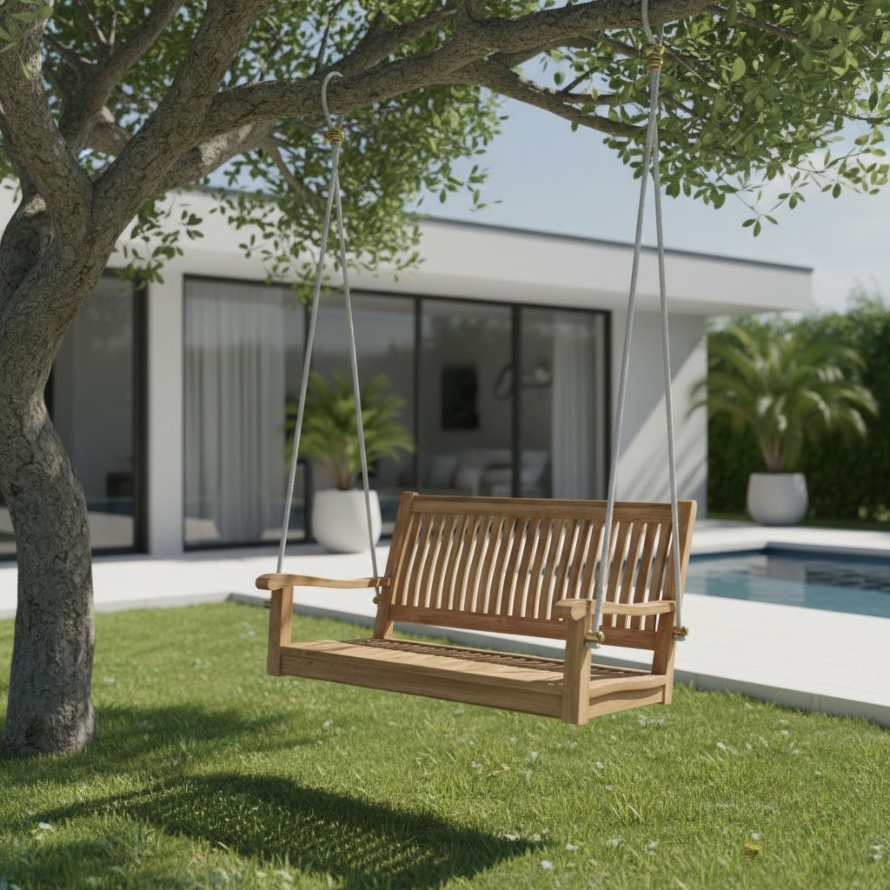 Anderson Teak Del-Amo 36″ Rectangular Teak Outdoor Swing Bench