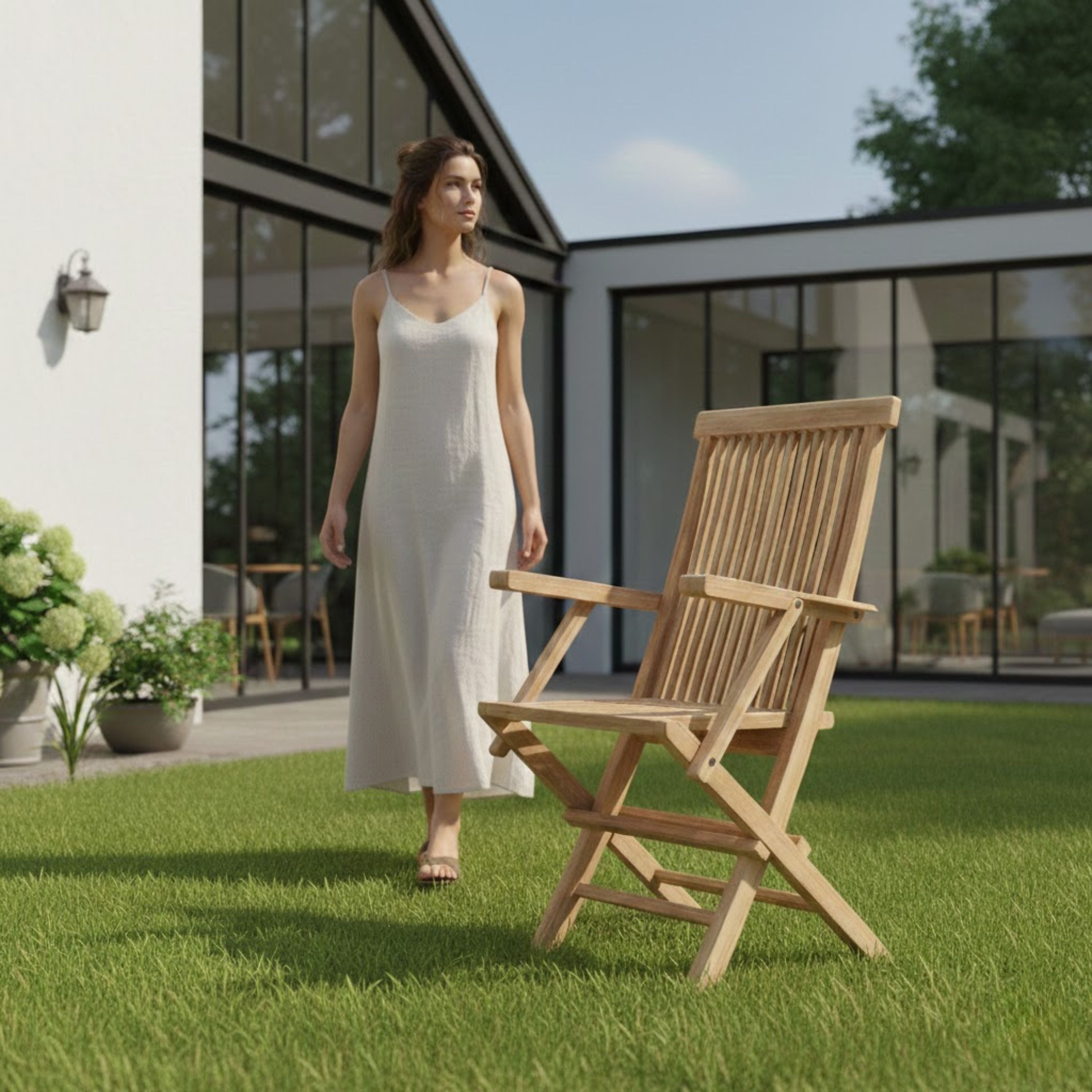 Anderson Teak Classic Folding Armchair (2-PC) – Solid Teak Outdoor Seating