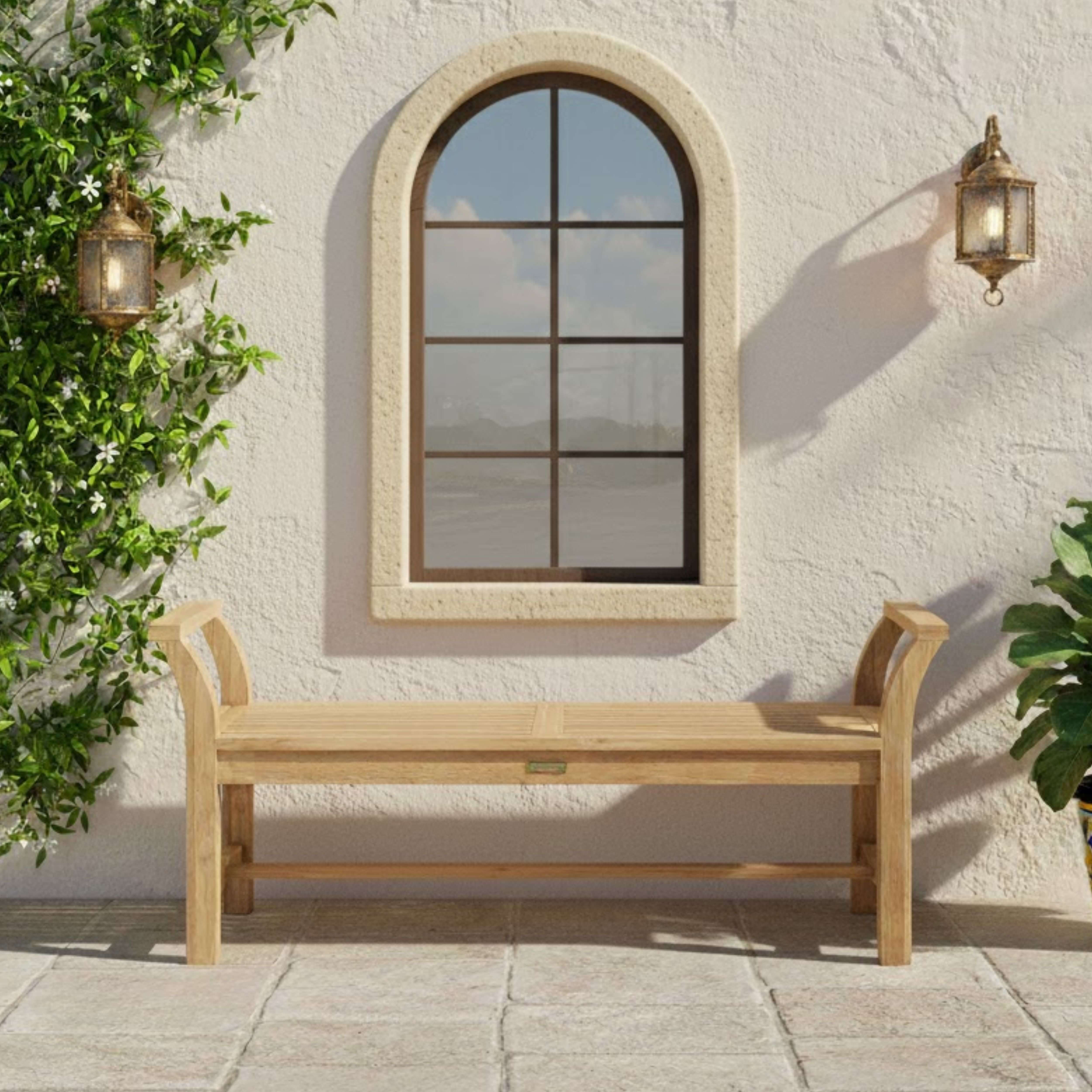 Anderson Teak Sakura 57" Solid Teak Backless Outdoor Bench
