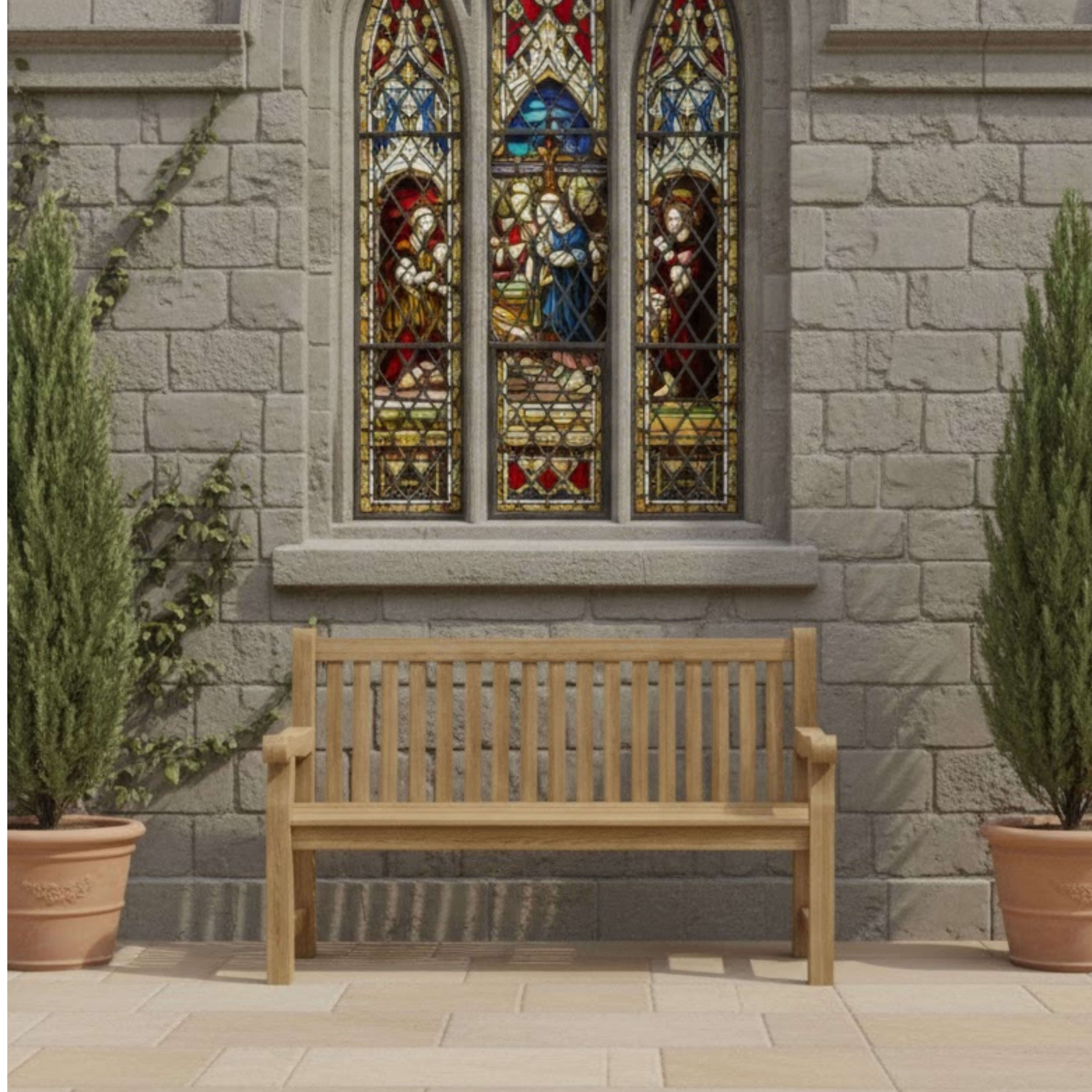 Anderson Teak Devonshire 3-Seater Extra Thick Bench – Solid Teak Outdoor Garden Bench