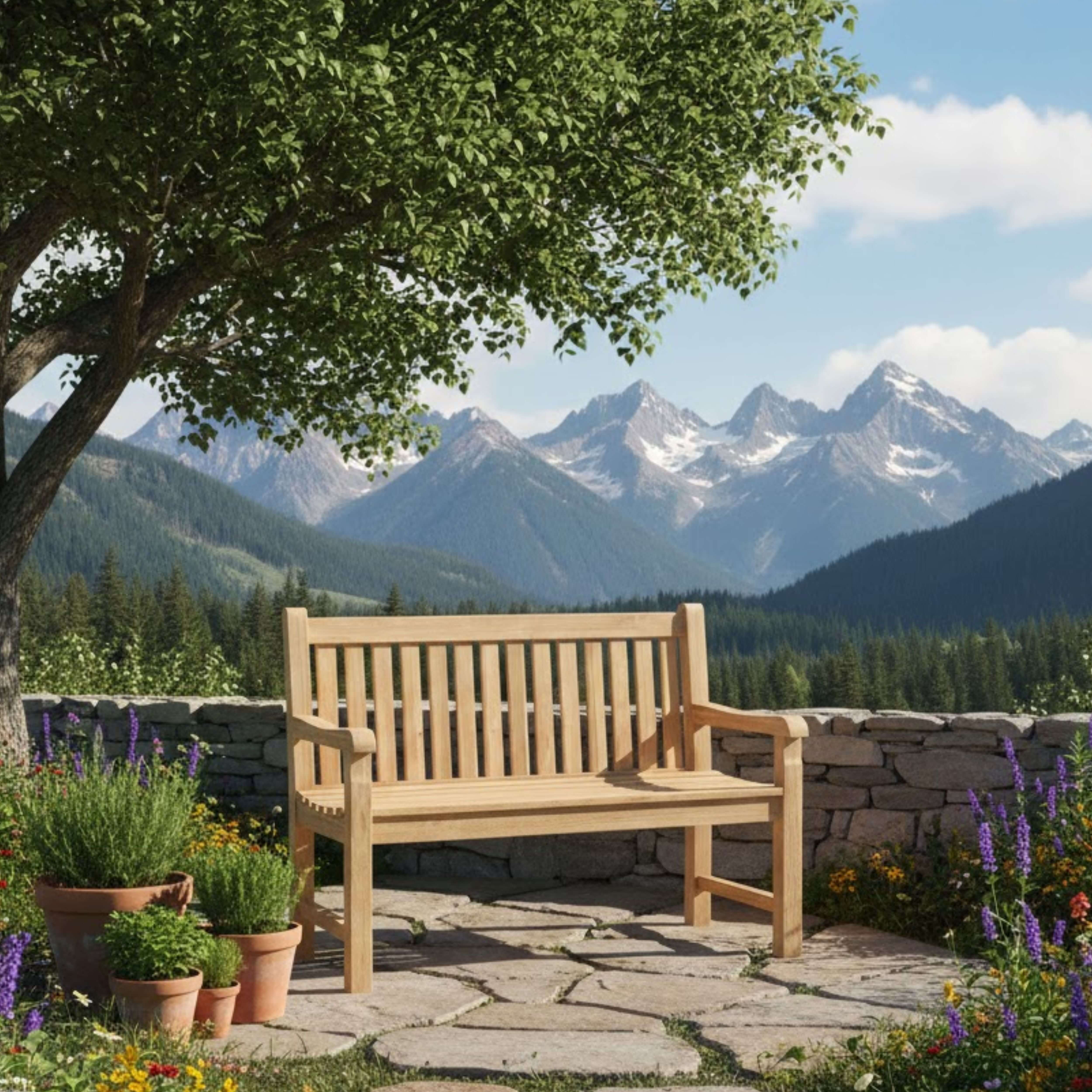 Anderson Teak Classic 2-Seater Bench – Solid Teak Outdoor Garden Bench