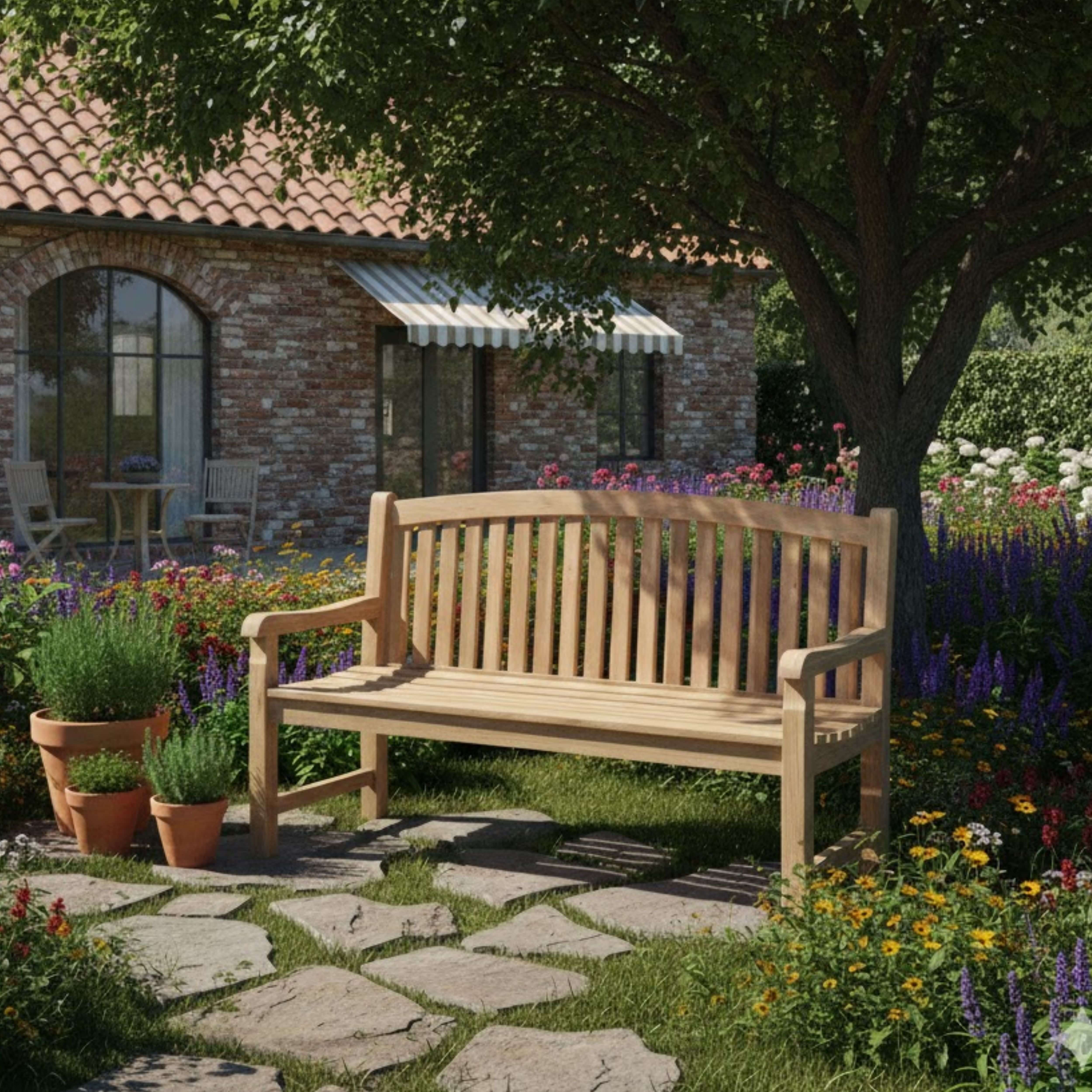Anderson Teak Chelsea 3-Seater Bench – Solid Teak Outdoor Garden Bench