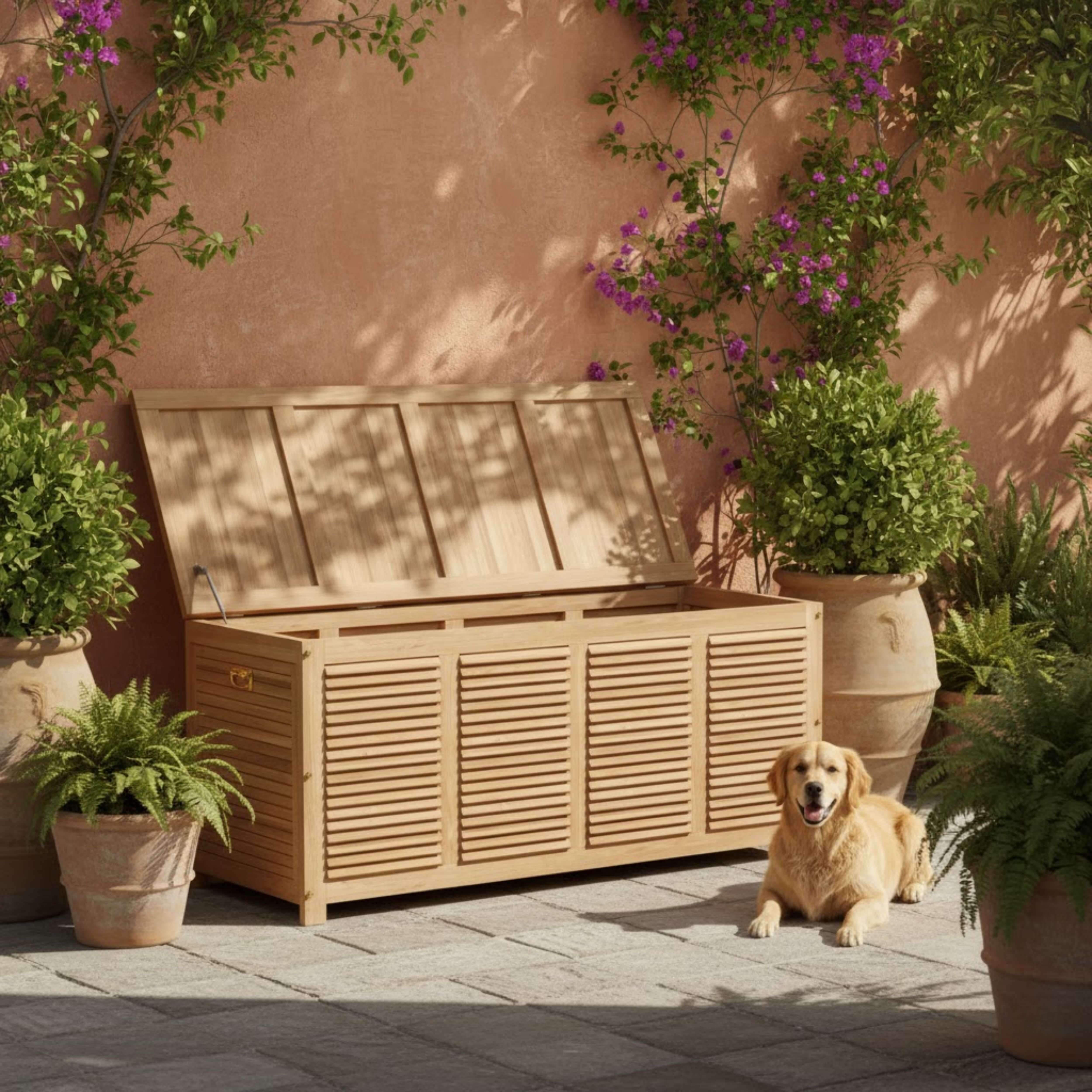 Anderson Teak Amberly Solid Teak Outdoor Storage Box