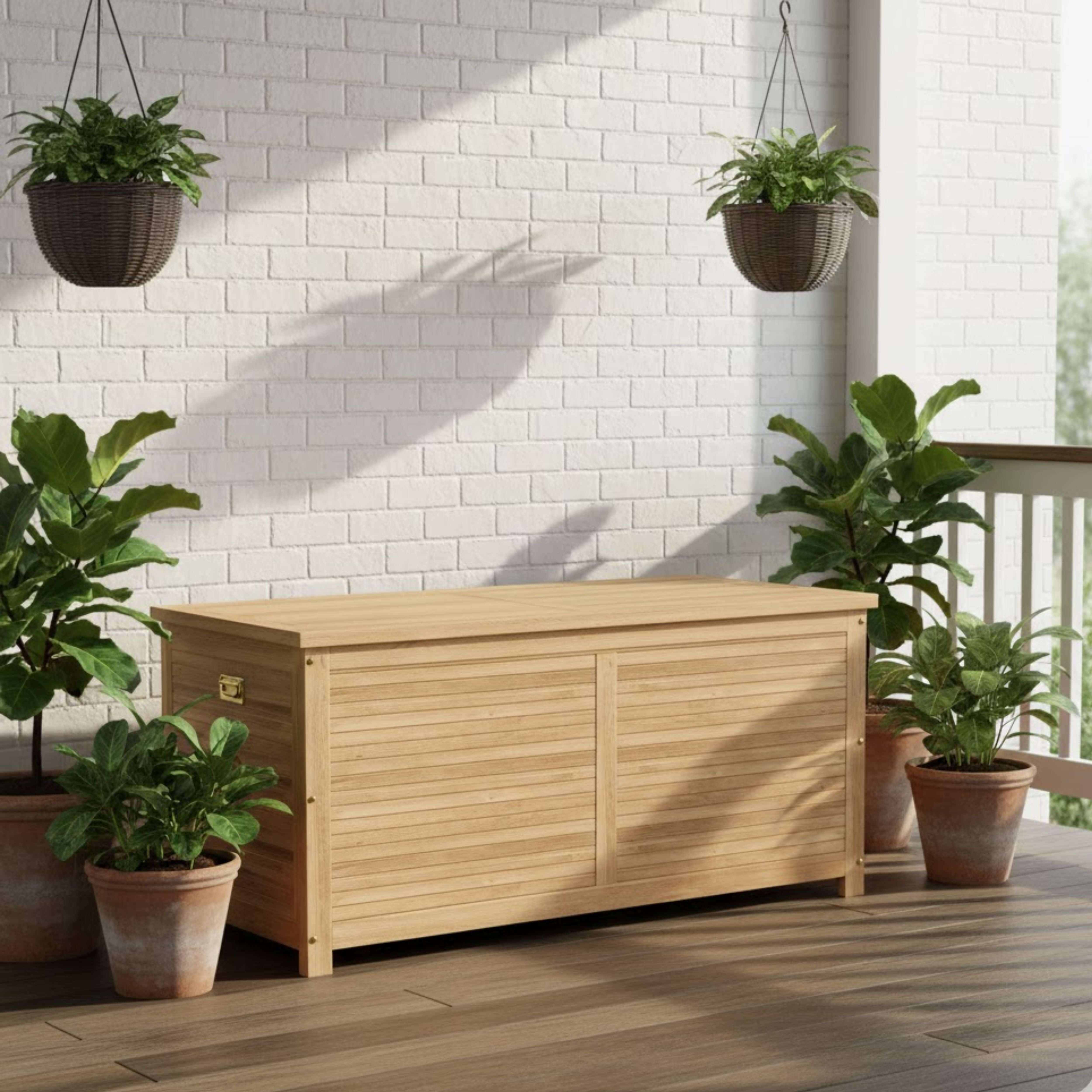 Anderson Teak Camrose Large Solid Teak Outdoor Storage Box