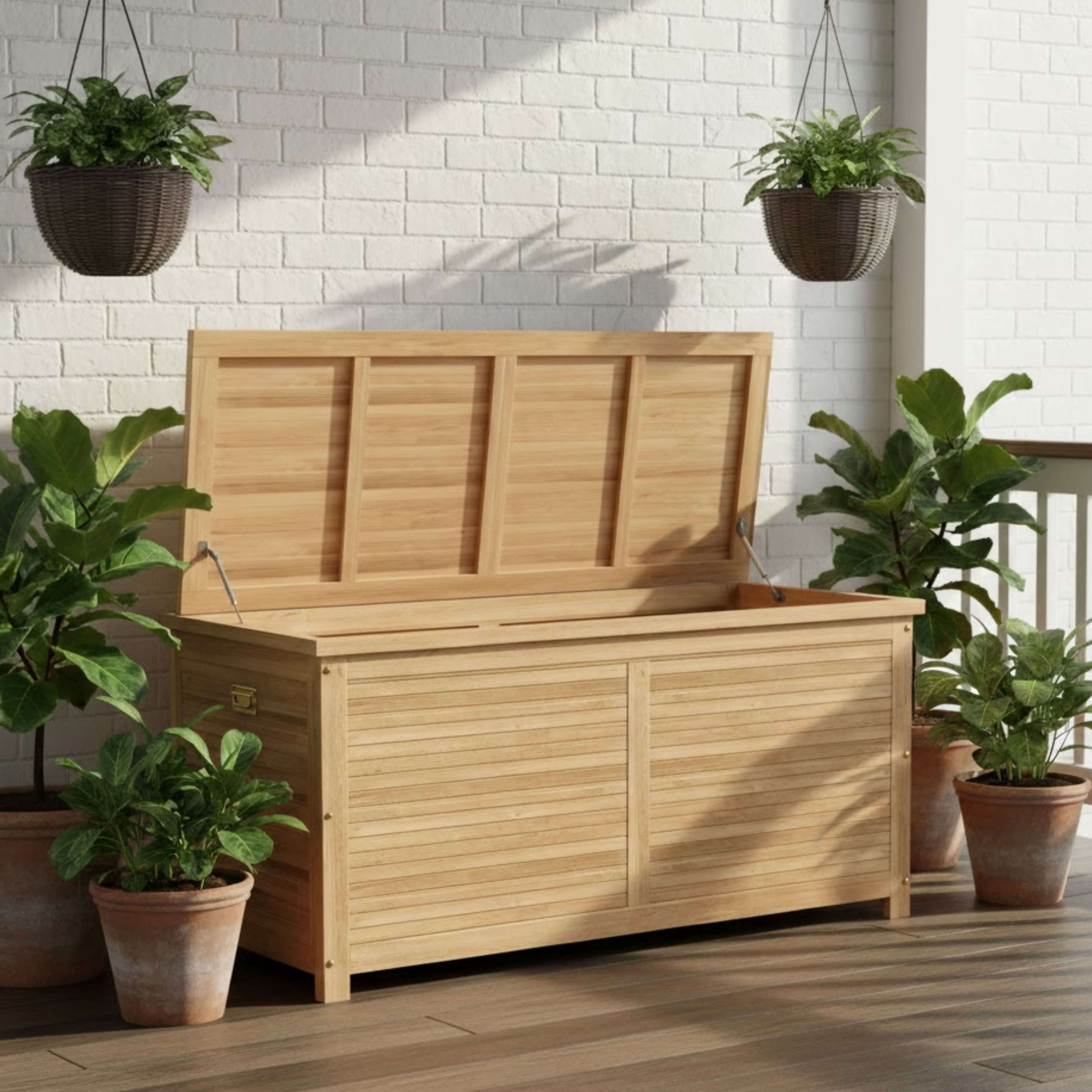 Anderson Teak Camrose Large Solid Teak Outdoor Storage Box