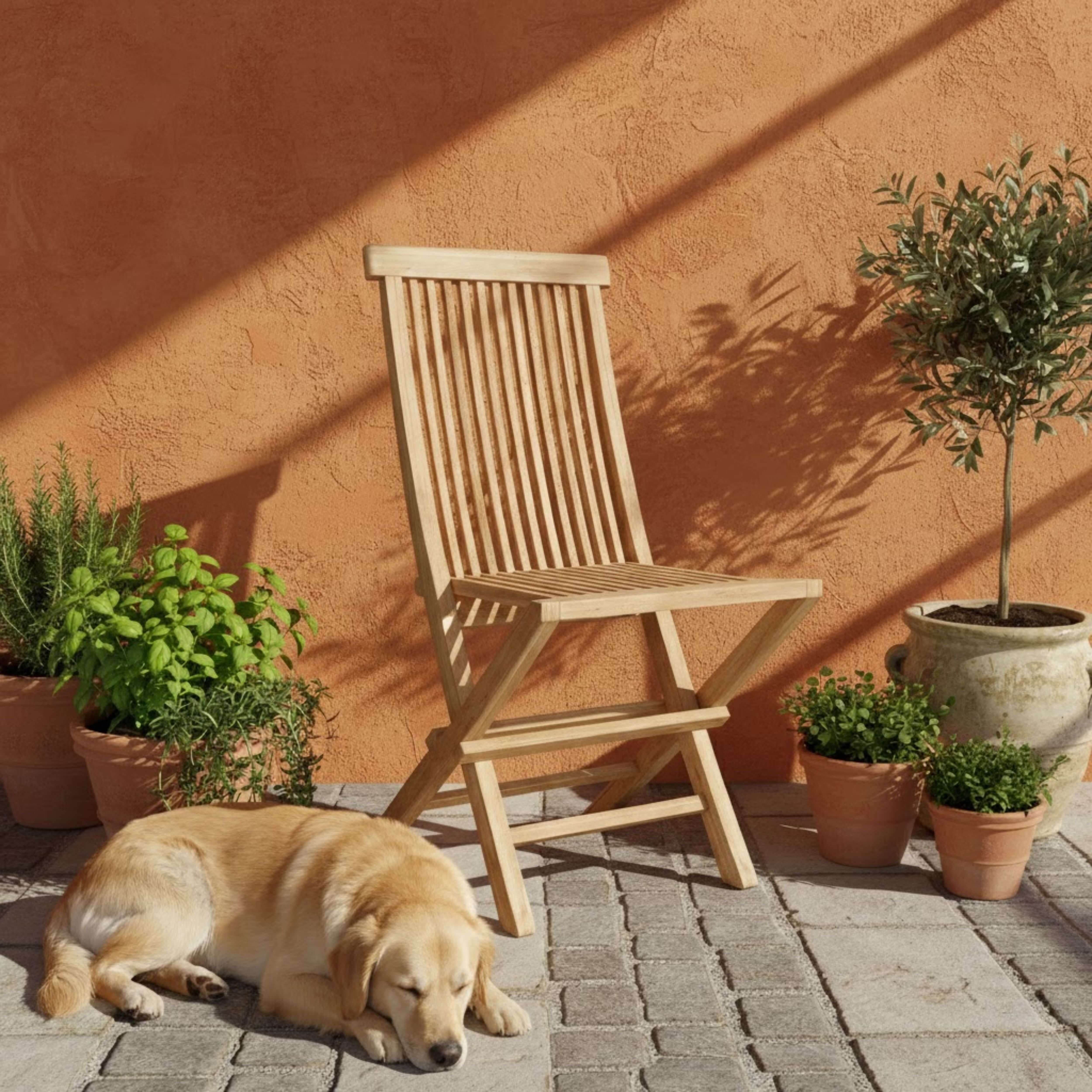 Anderson Teak Classic Folding Chair (2-PC) – Solid Teak Outdoor Seating