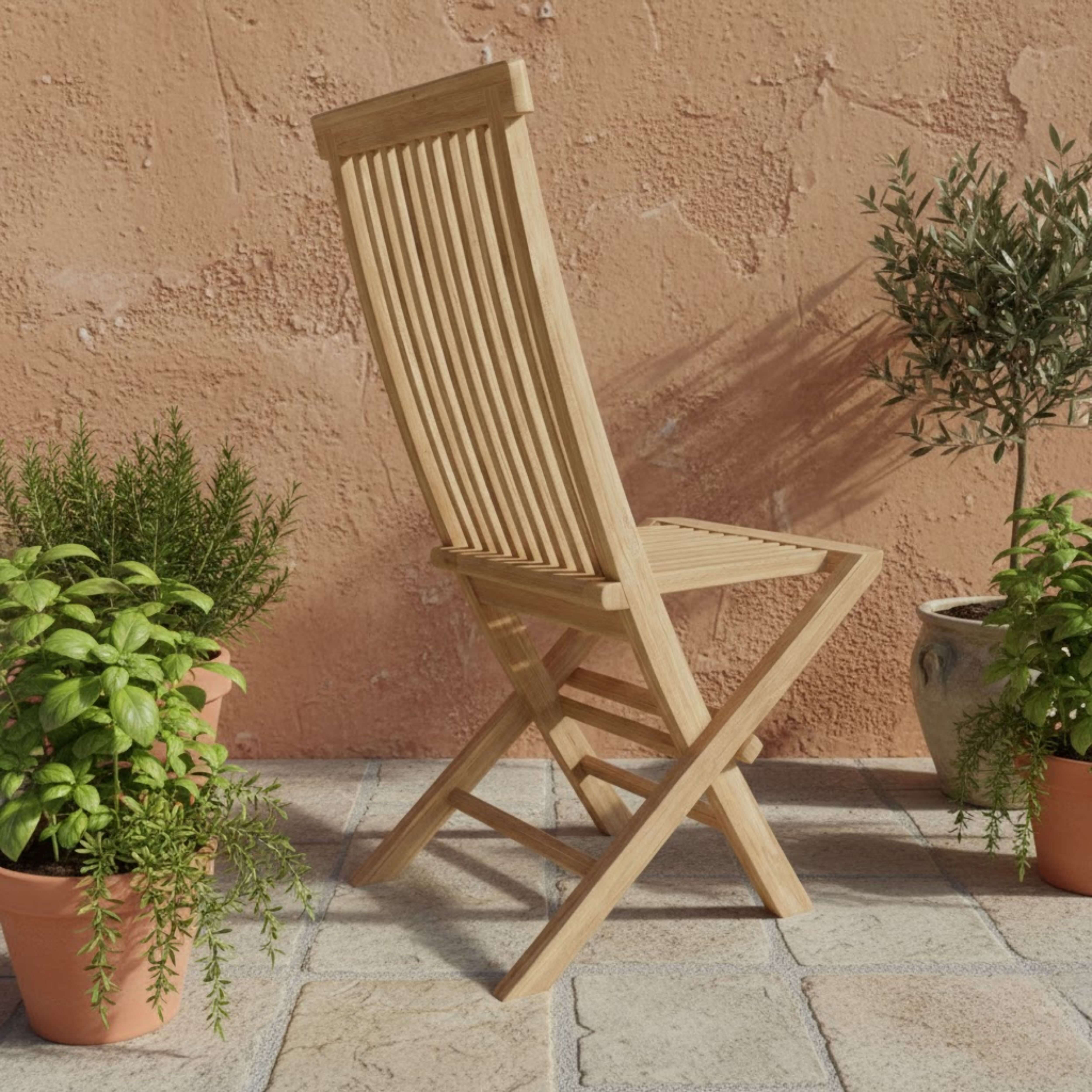 Anderson Teak Classic Folding Chair (2-PC) – Solid Teak Outdoor Seating