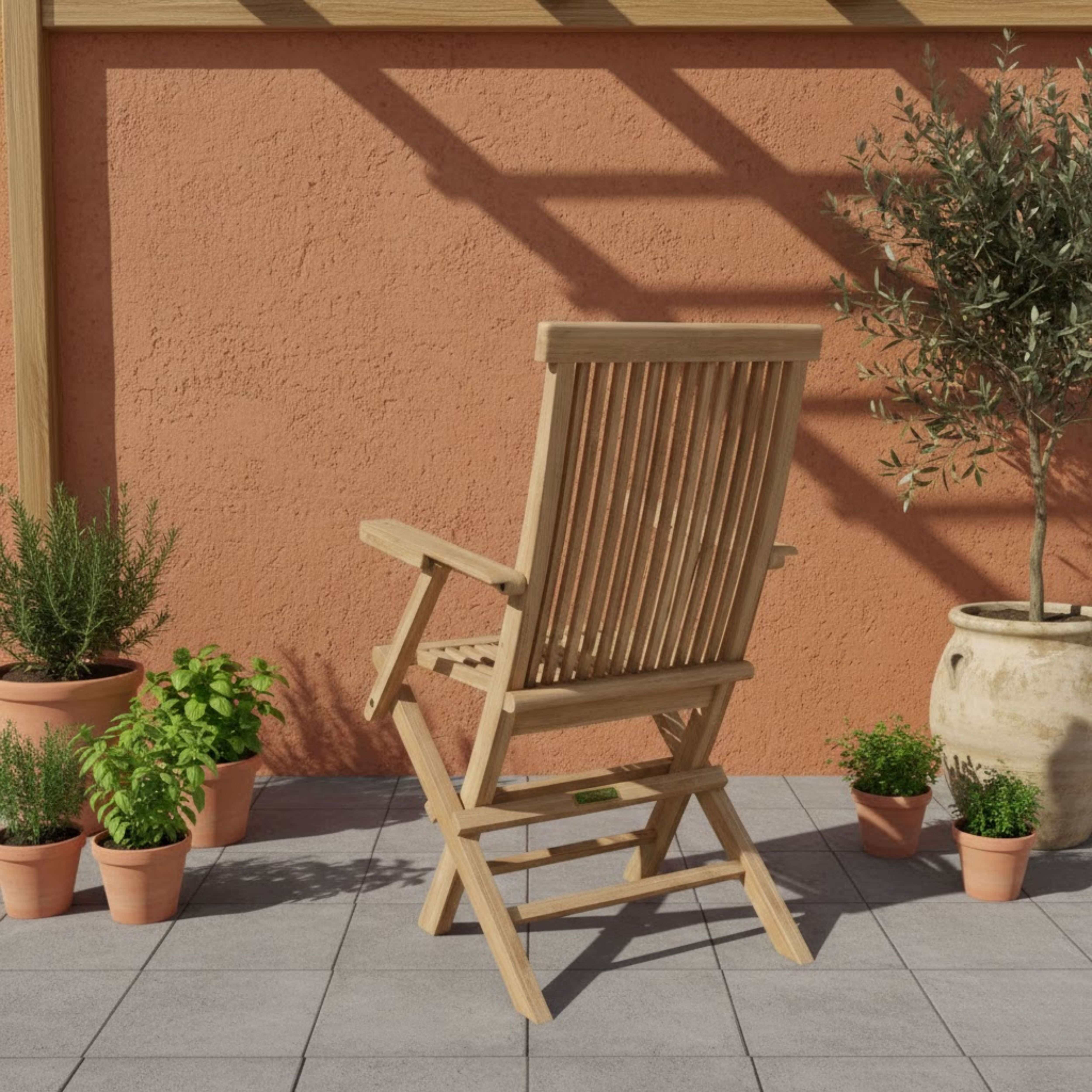 Anderson Teak Classic Folding Armchair (2-PC) – Solid Teak Outdoor Seating