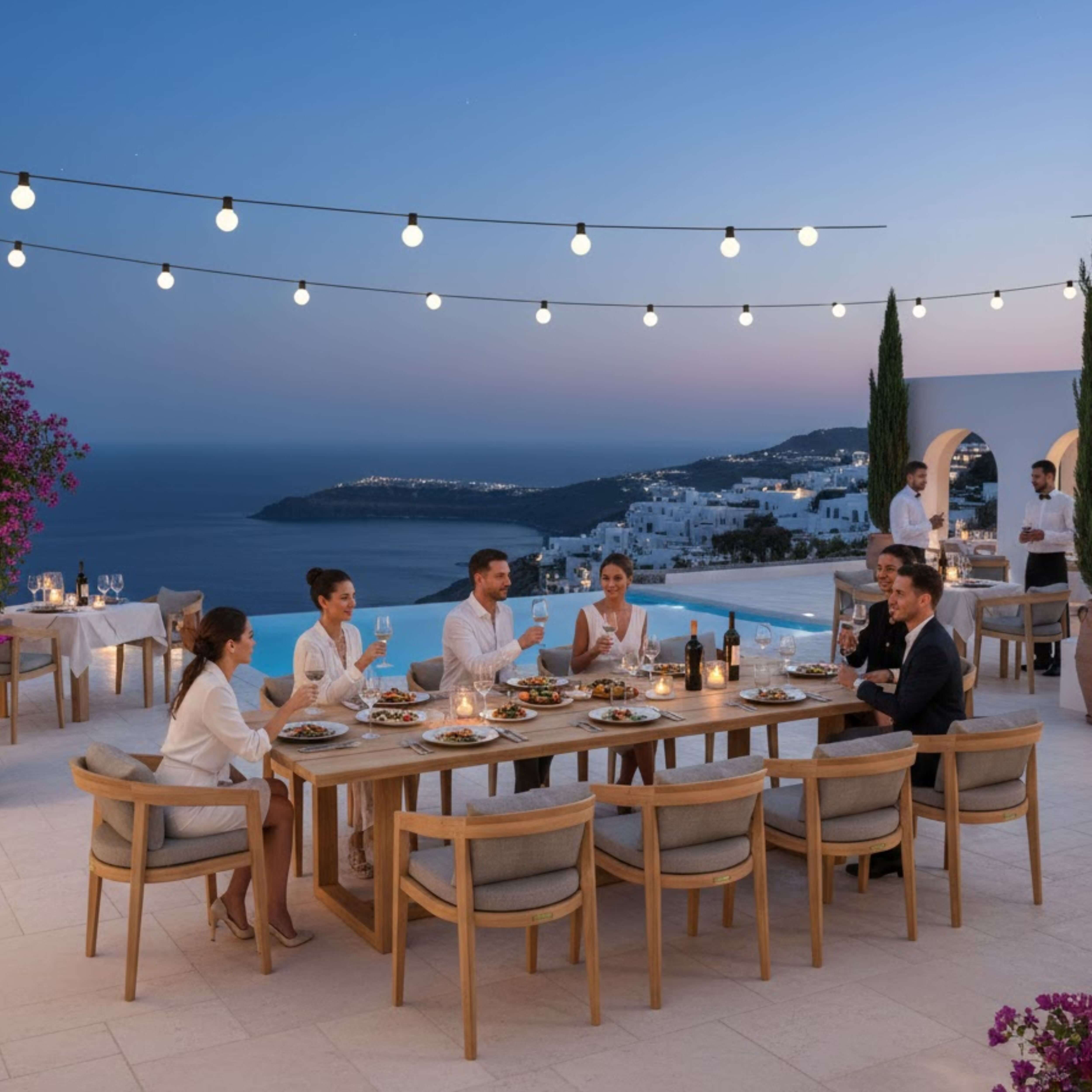 Anderson Teak Toscana 11-Piece Outdoor Dining Set with Cushions – Premium Solid Teak Patio Furniture for 10