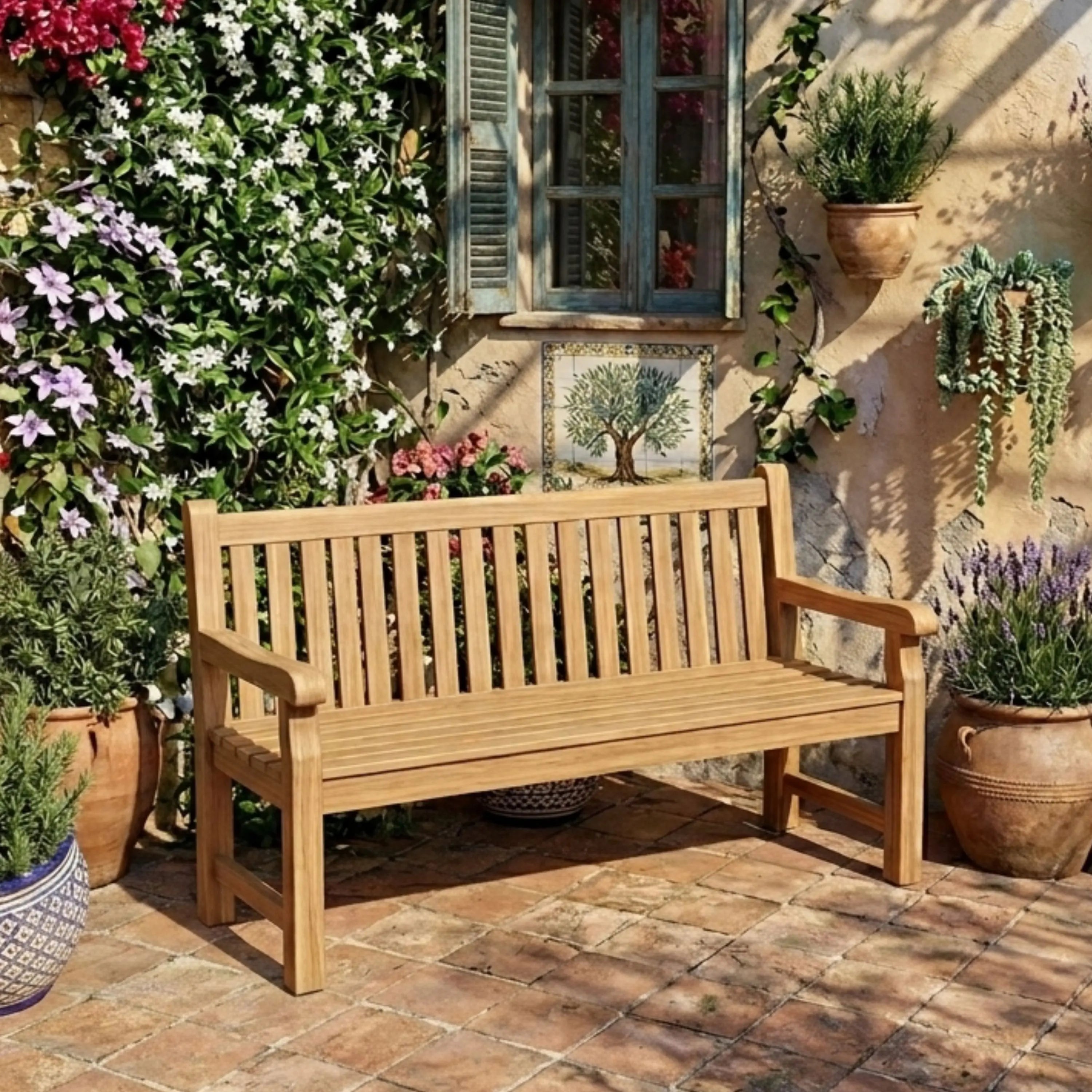 Anderson Teak Classic 3-Seater Bench – Solid Teak Outdoor Garden Bench