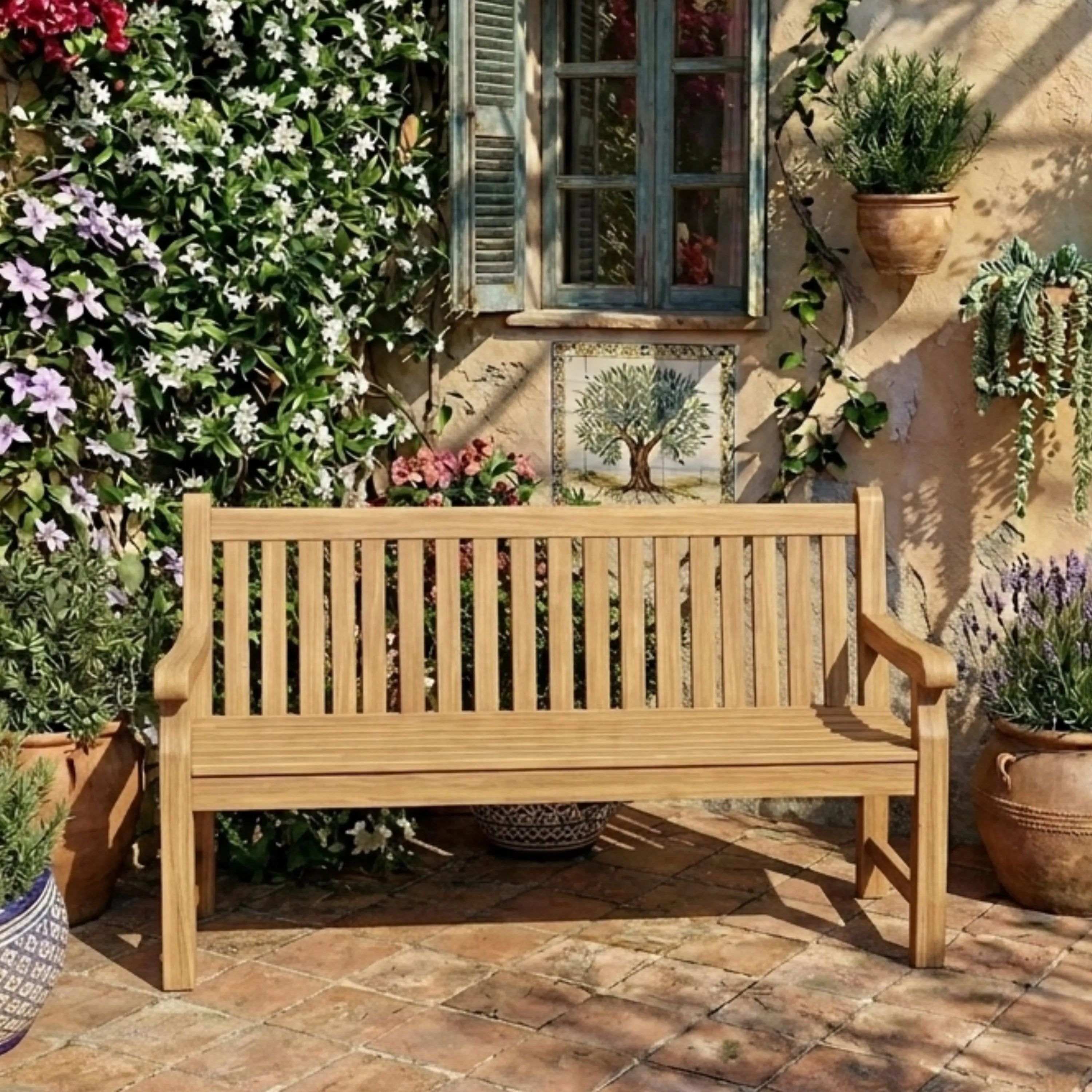 Anderson Teak Classic 3-Seater Bench – Solid Teak Outdoor Garden Bench