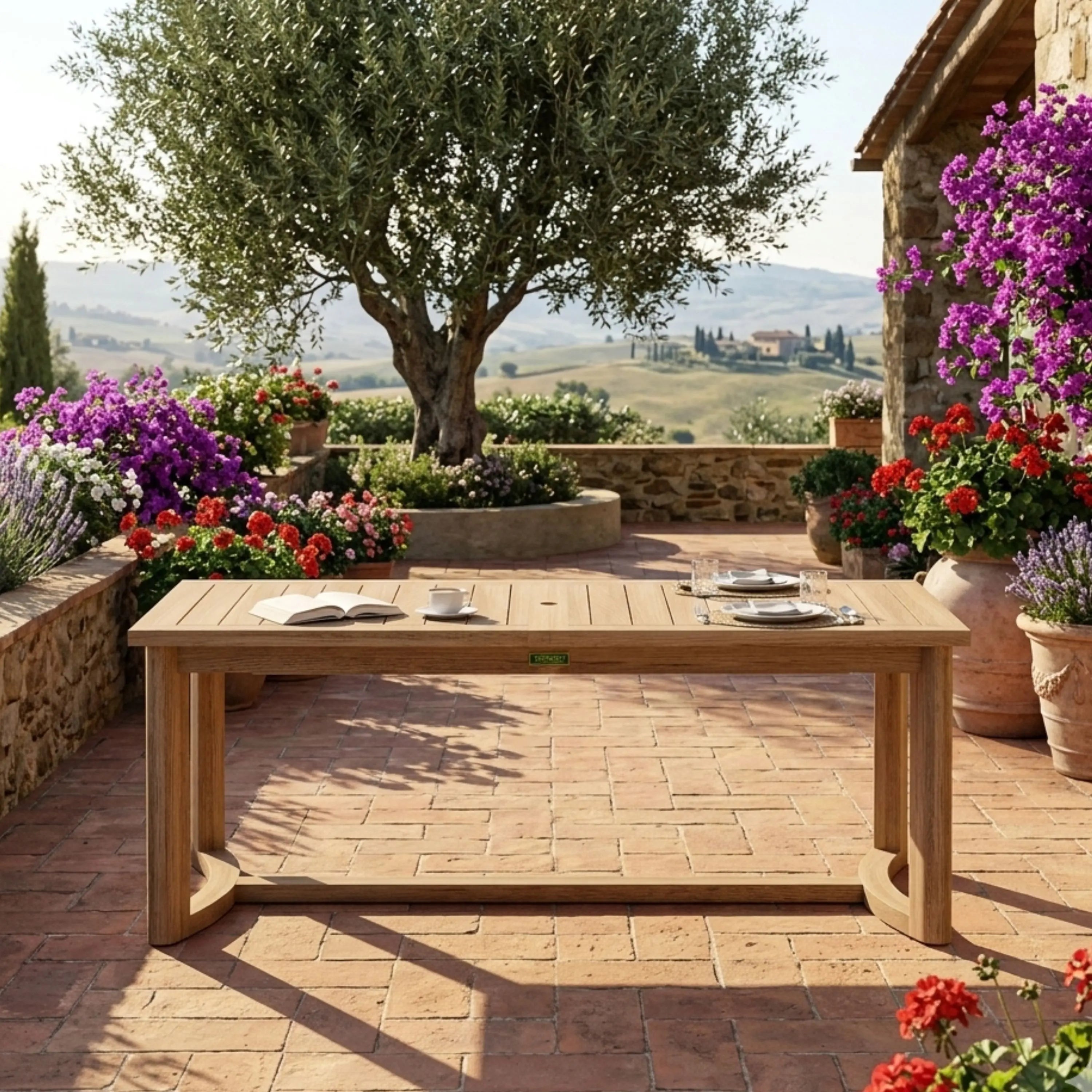 Anderson Teak Toscana Extension Dining Table – Large Teak Outdoor Patio Table