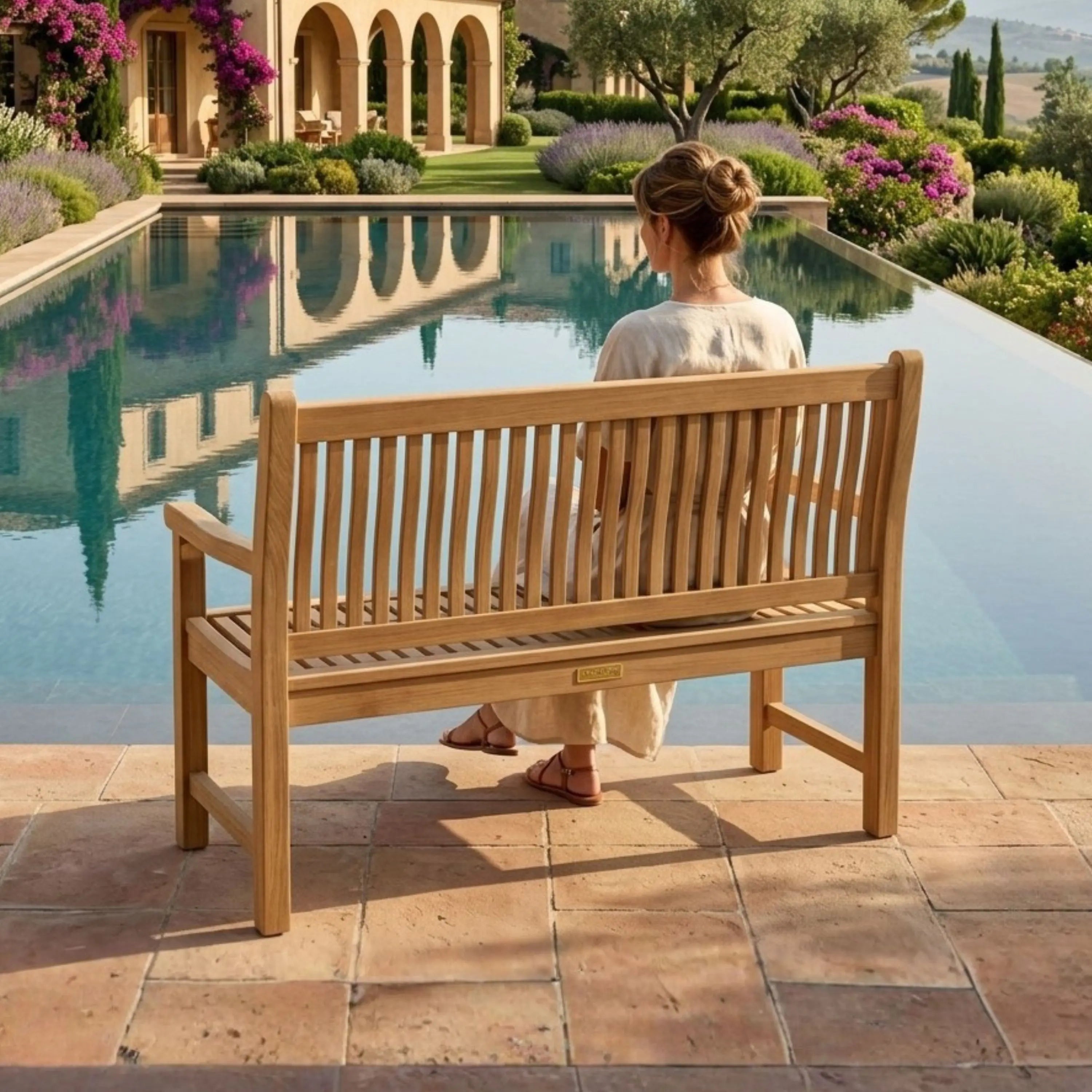 Anderson Teak Sahara 2-Seater Bench – Solid Teak Outdoor Garden Bench