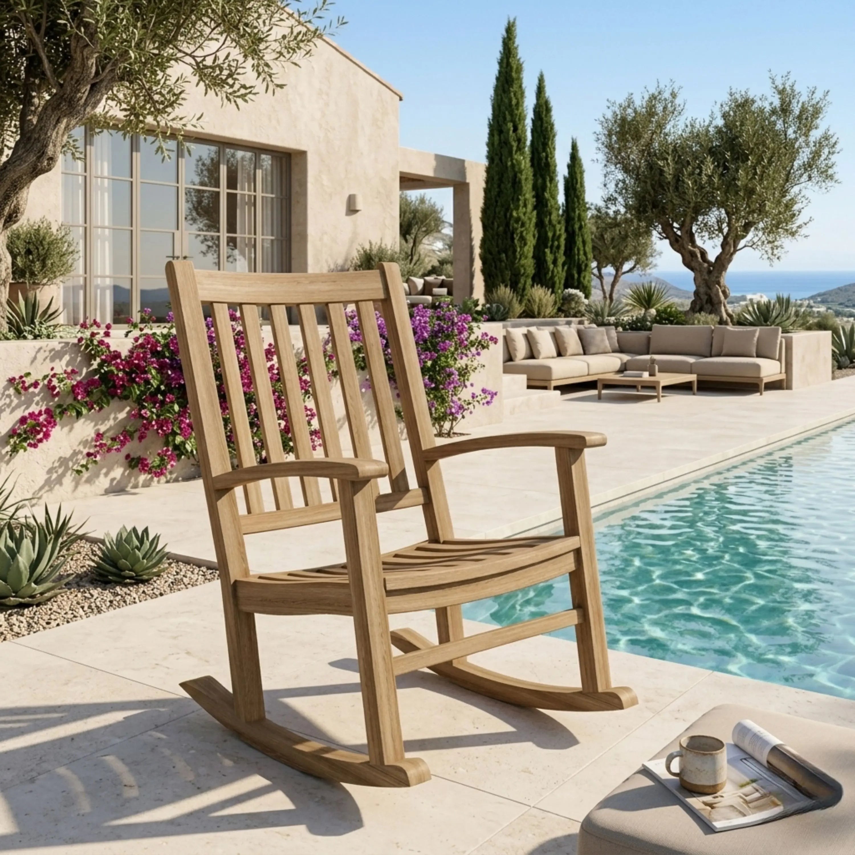 Anderson Teak Palm Beach Rocking Armchair – Classic Teak Outdoor Rocker