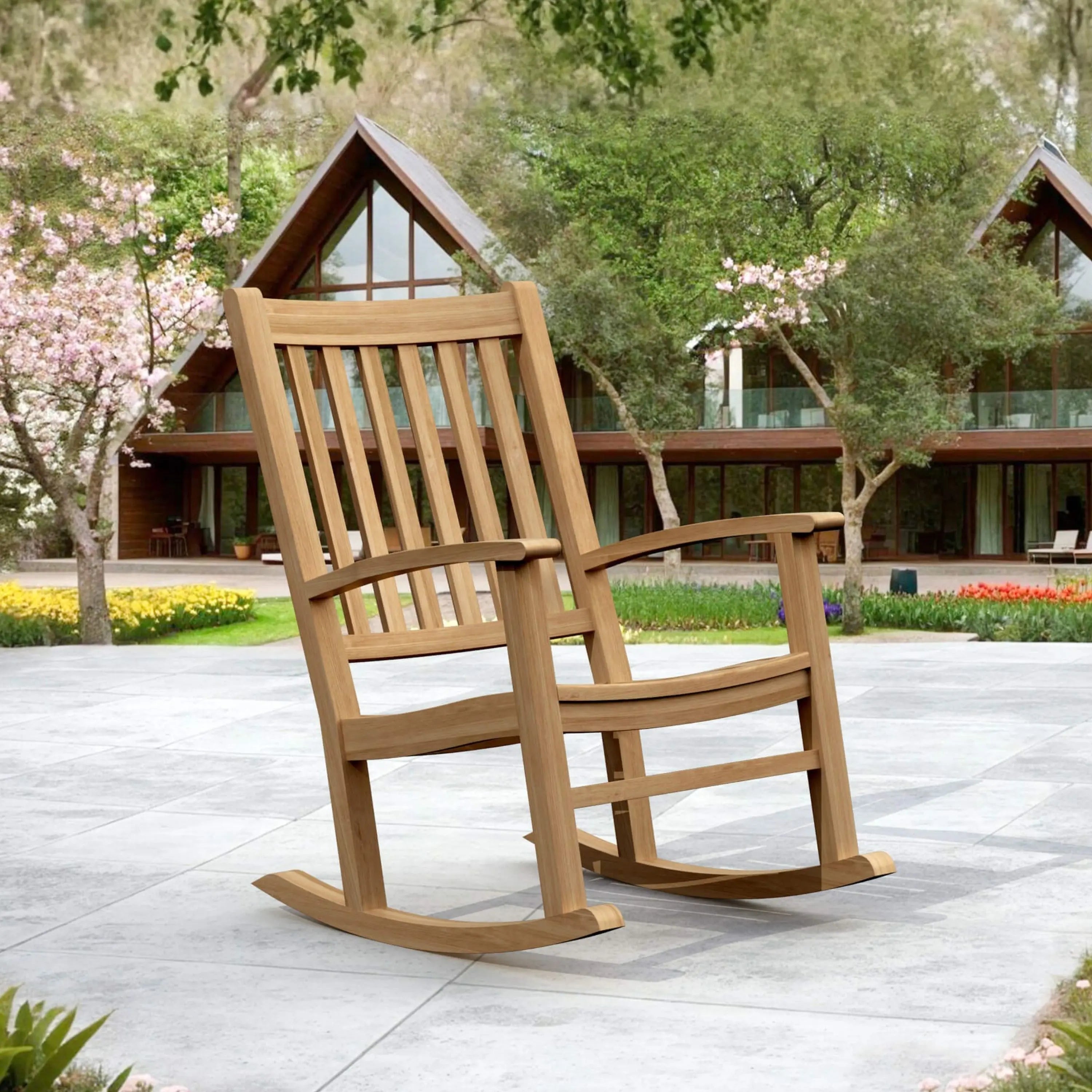 Anderson Teak Palm Beach Rocking Armchair – Classic Teak Outdoor Rocker