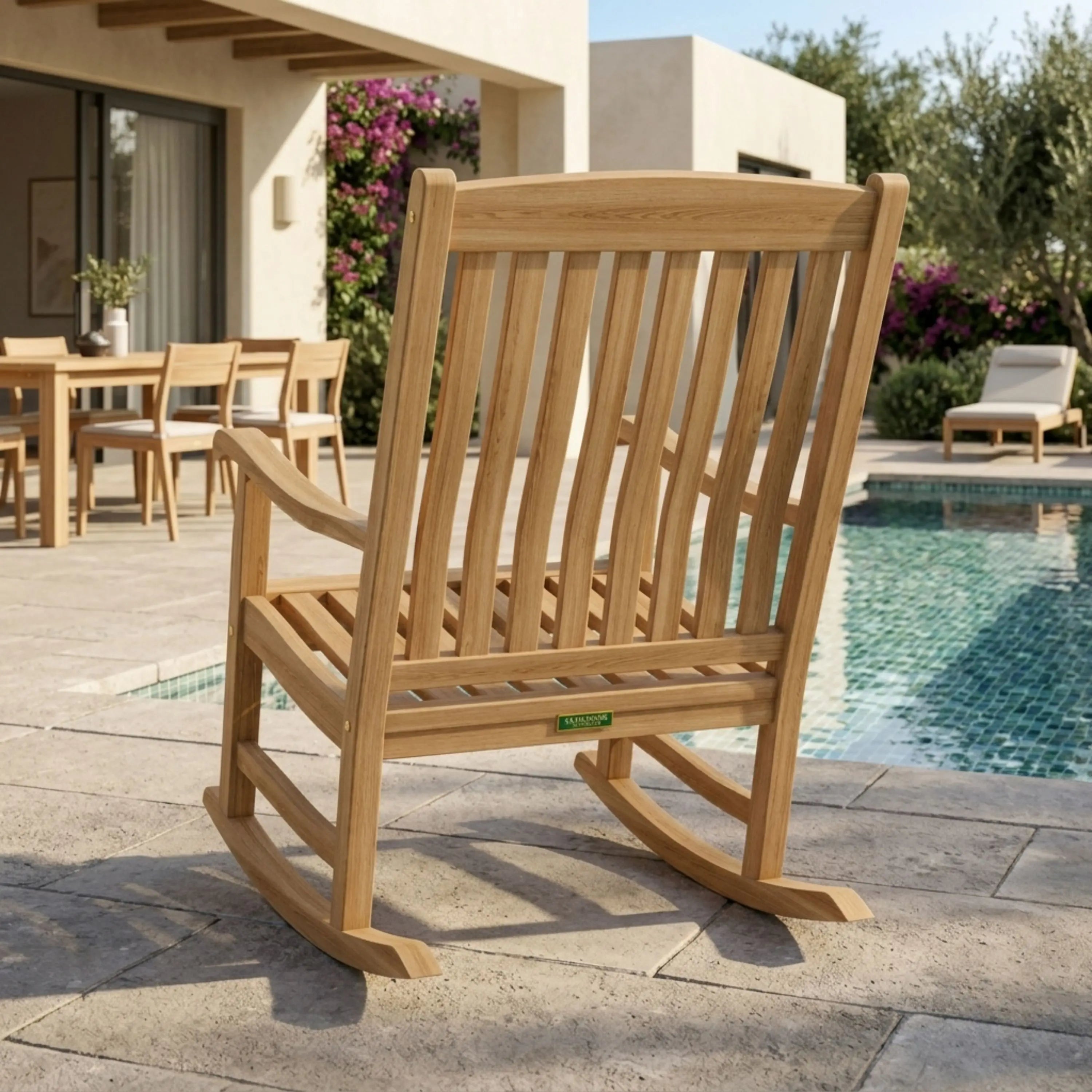 Anderson Teak Ipanema Rocking Armchair – Curved Teak Outdoor Rocker