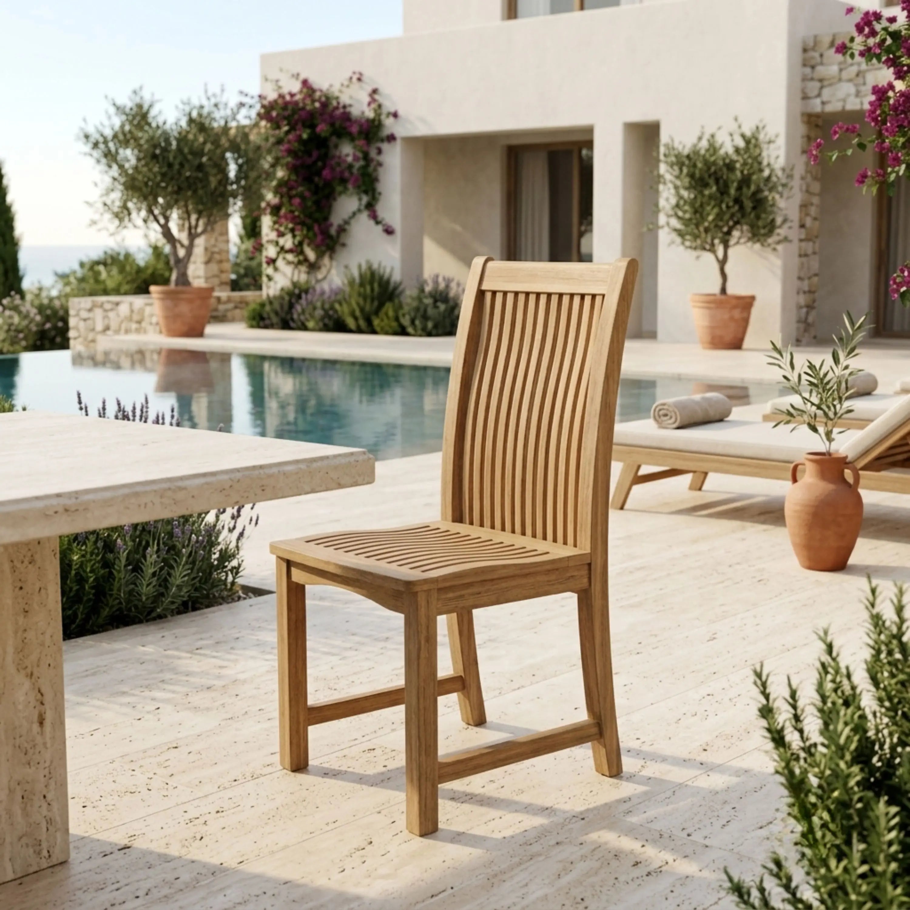 Anderson Teak Chicago Dining Chair Premium Solid Teak Outdoor Dining Chair