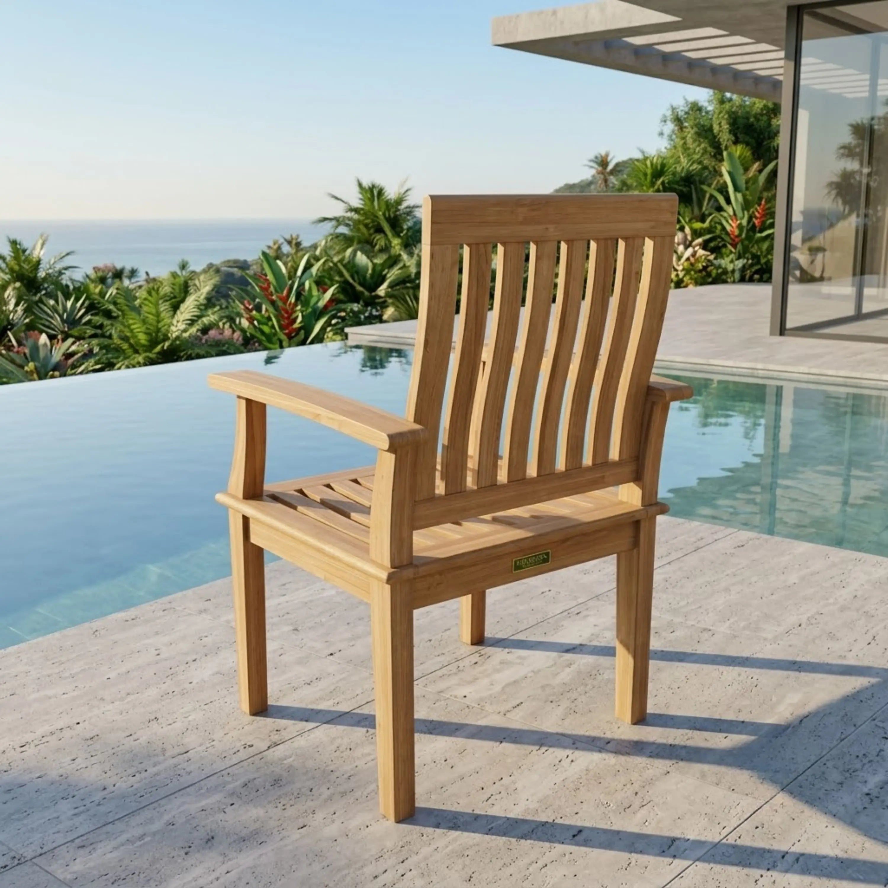 Anderson Teak Brianna Dining Armchair – Solid Teak Outdoor Dining Seating