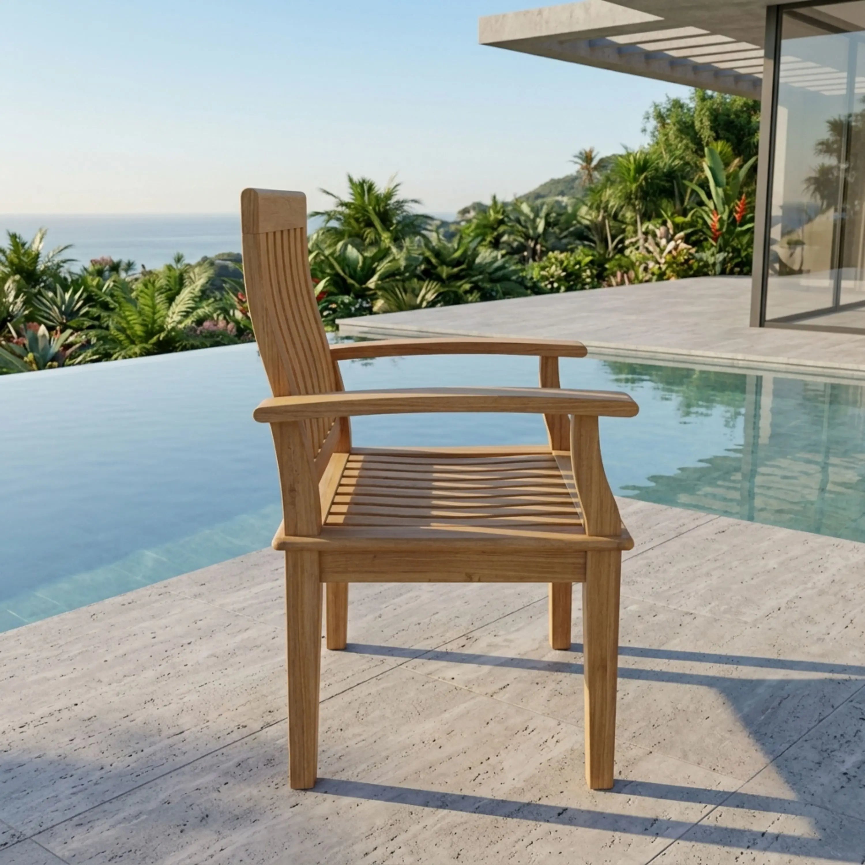 Anderson Teak Brianna Dining Armchair – Solid Teak Outdoor Dining Seating