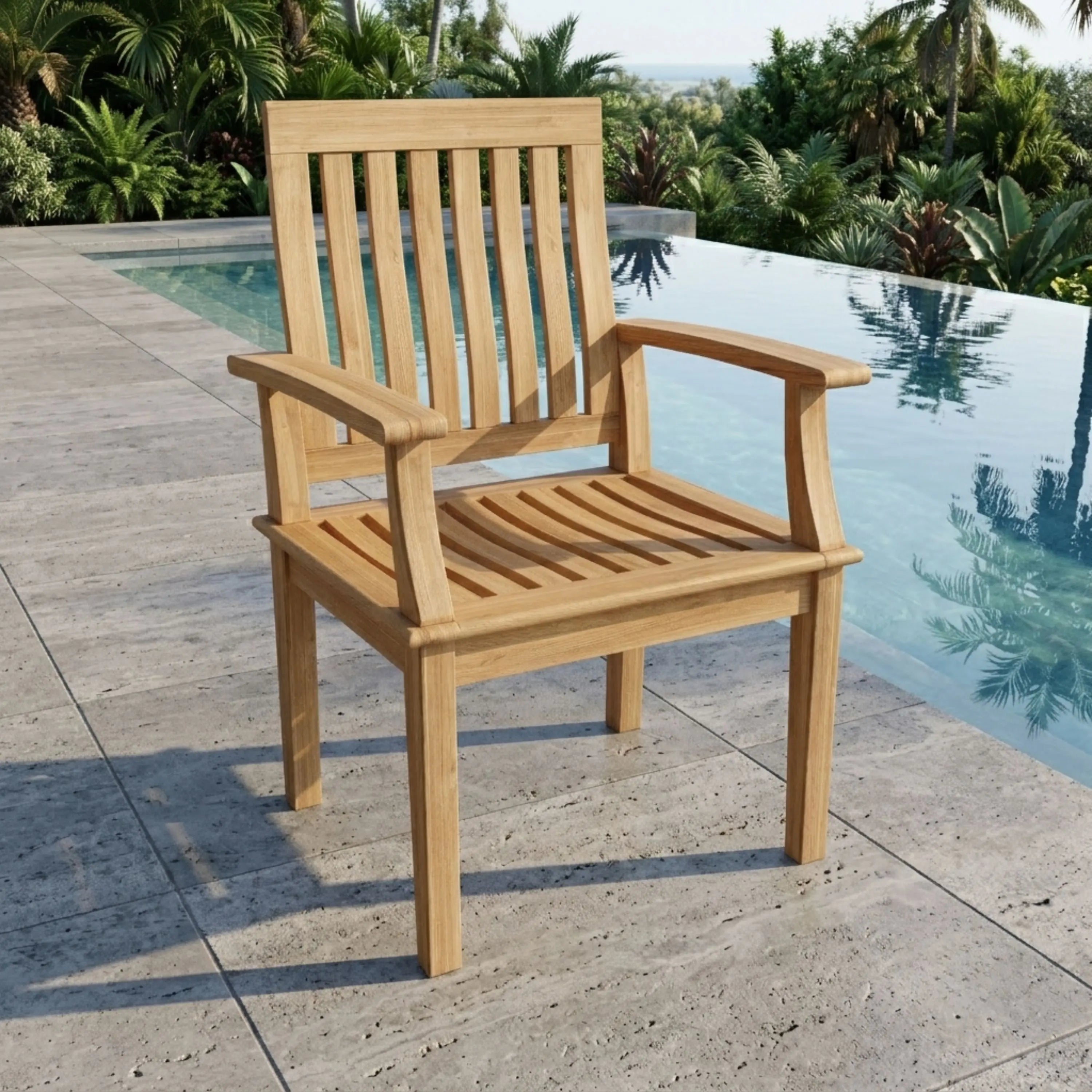 Anderson Teak Brianna Dining Armchair – Solid Teak Outdoor Dining Seating
