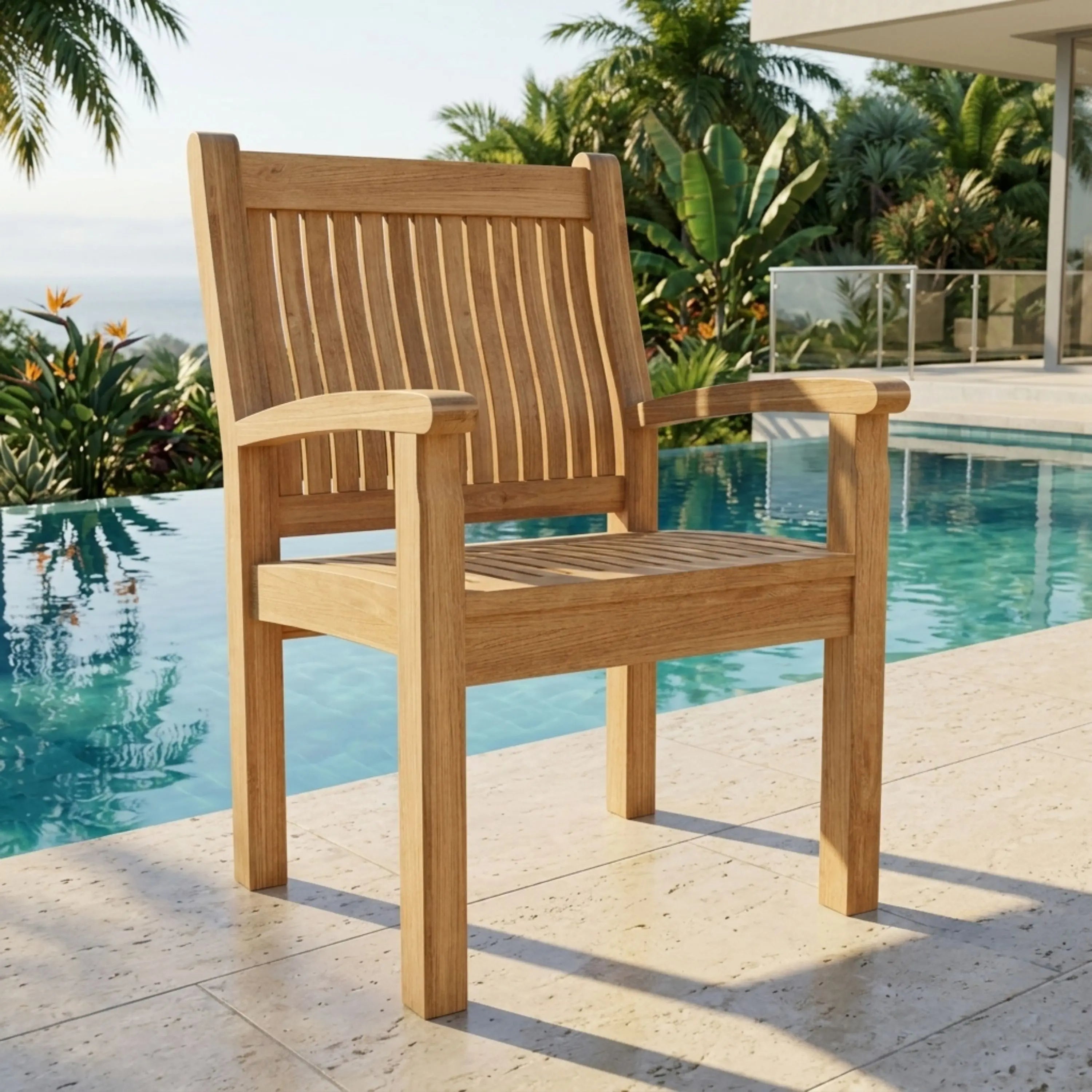 Anderson Teak Sahara Dining Armchair – Solid Teak Outdoor Dining Seating