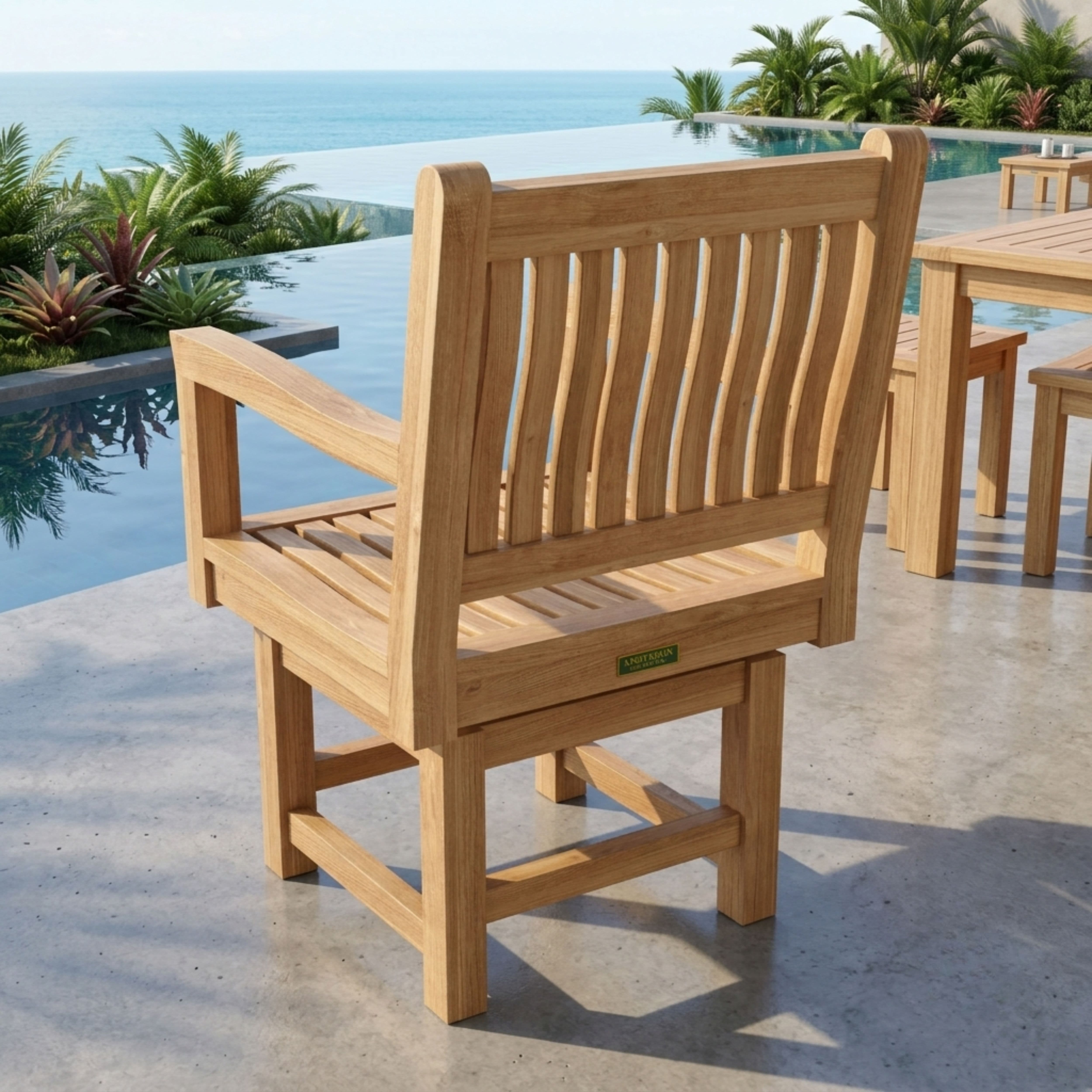 Anderson Teak Rialto Rocking & Swivel Armchair – Teak Outdoor Motion Seating