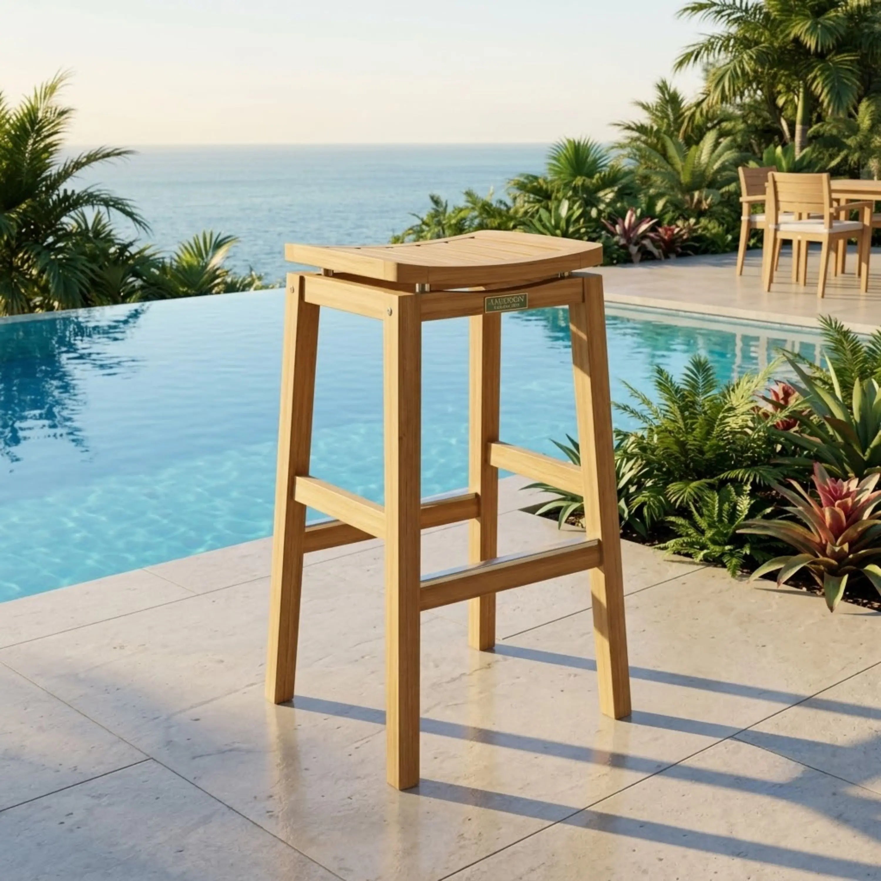 Anderson Teak Winston Backless Bar Chair – Teak Outdoor Bar Stool
